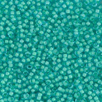 Semi-Frosted Mint Lined Aqua Miyuki Seed Beads size 11