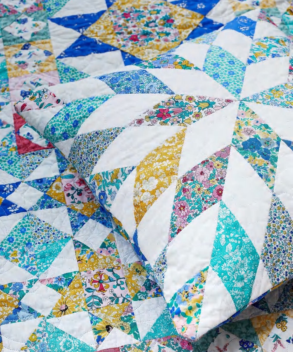 Chelsea Flower by Liberty Fabrics in Blue Green