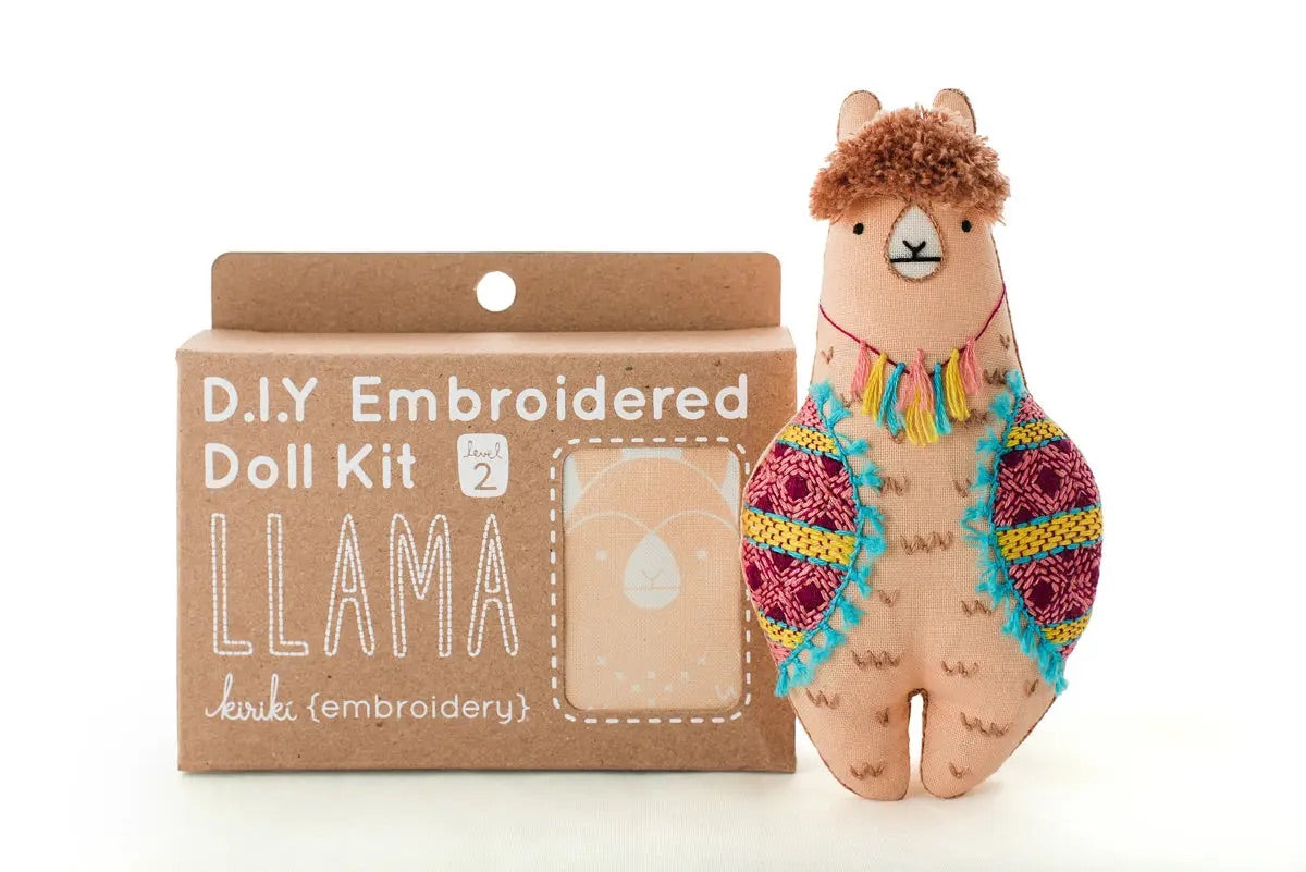 Llama Embroidered Doll Kit
