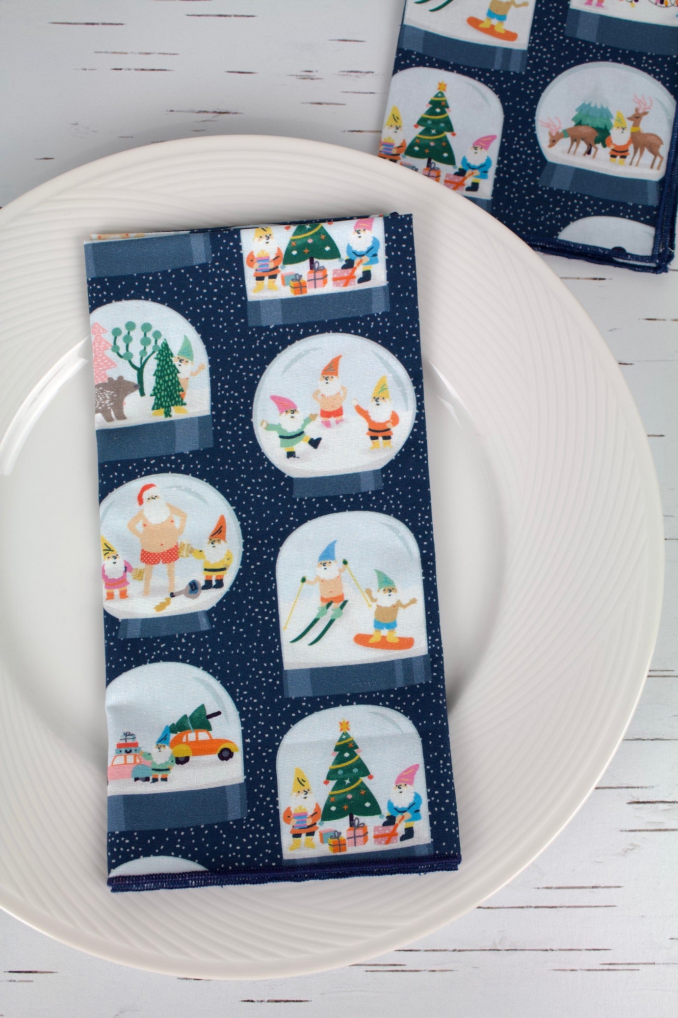 Naughty Gnomes in Snow Globes Napkins