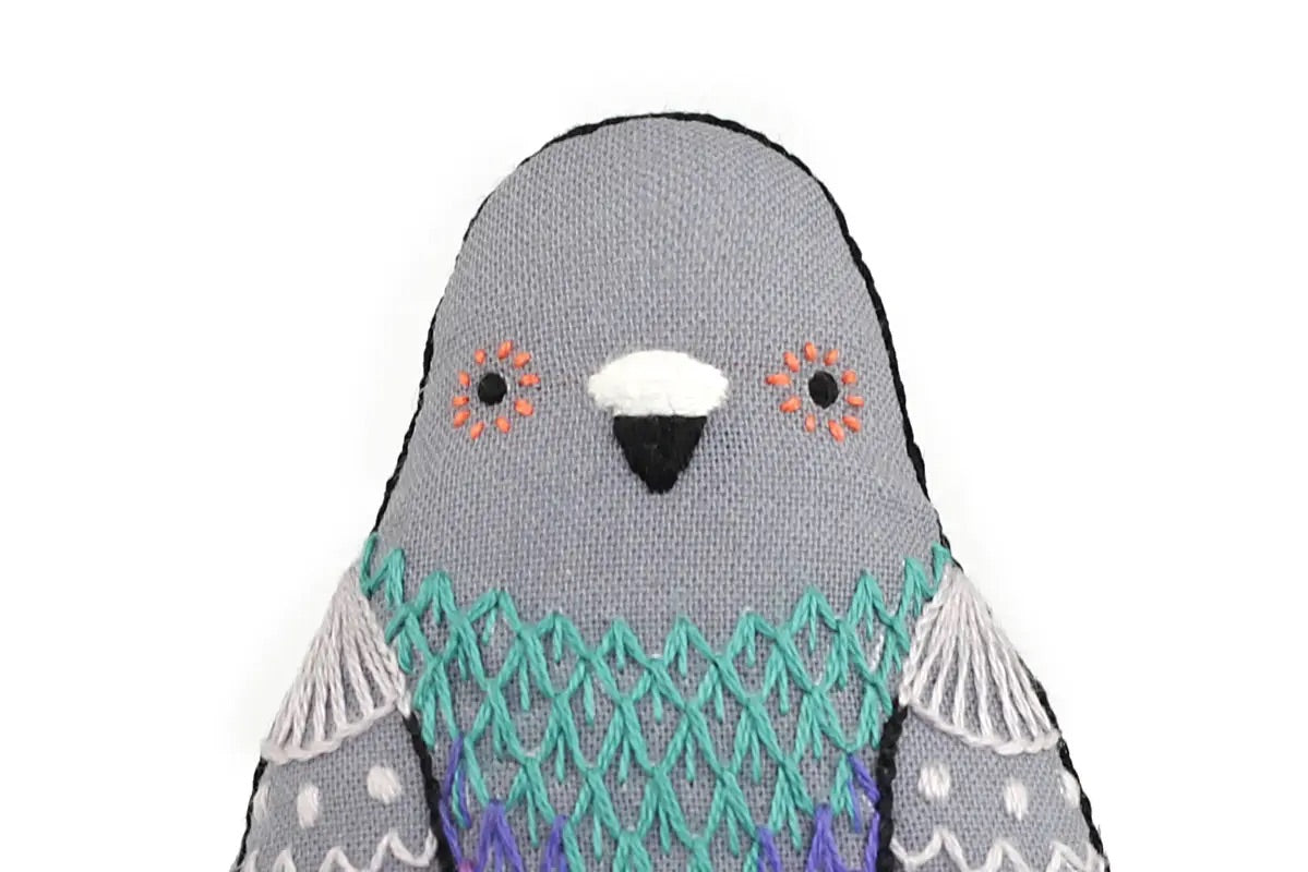 Pigeon Embroidered Doll Kit