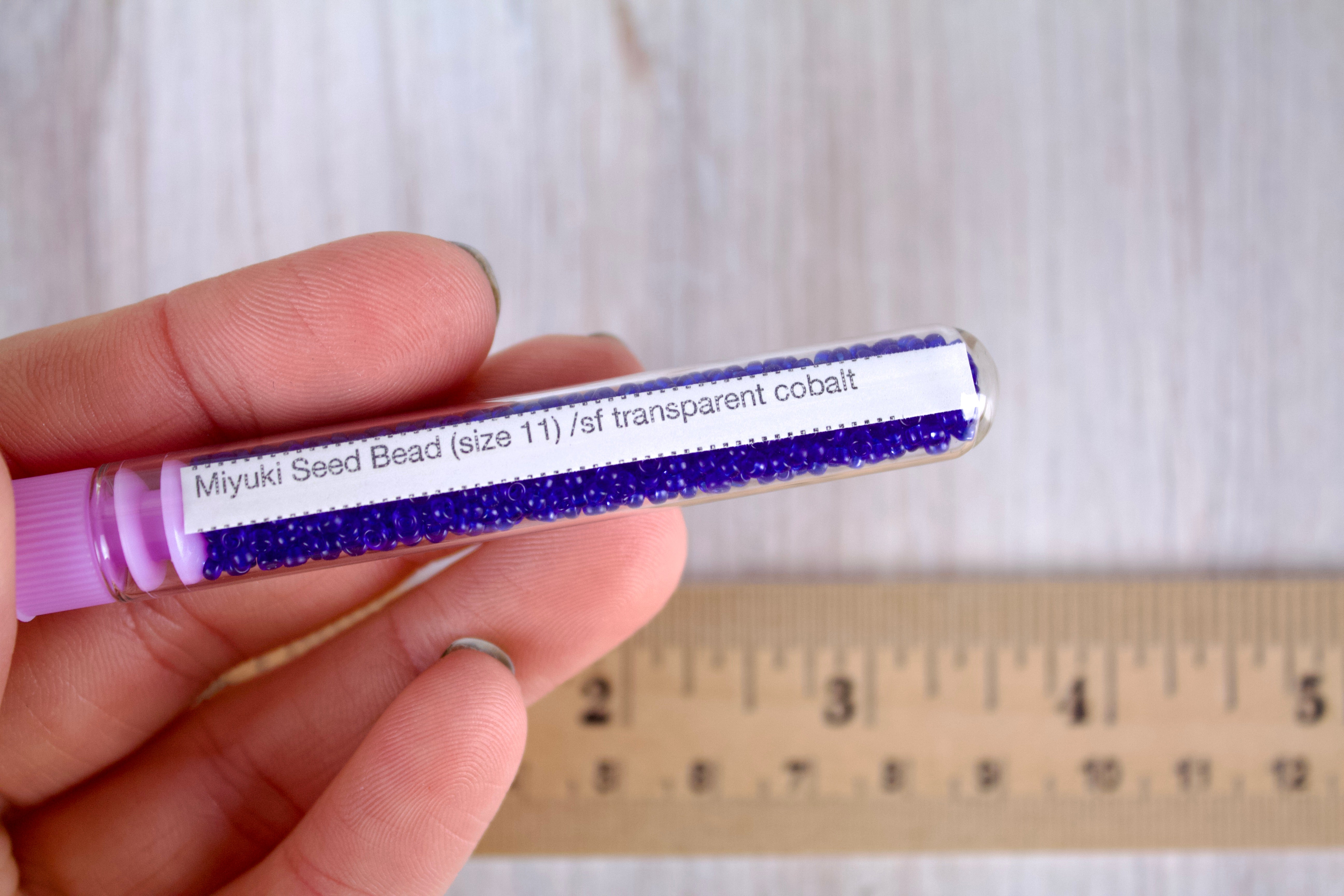 Semi-Frosted Transparent Cobalt Miyuki Seed Beads size 11