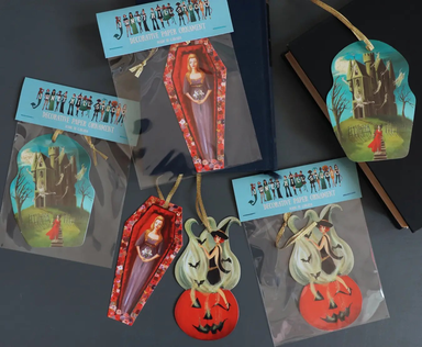 Escape from Phantom Manor Paper Ornament / Gift Tag / Bookmark-Janet Hill Studio-Art_Art Print,Category_Card,Category_Decoration,Category_Gift Tag,Theme_Halloween