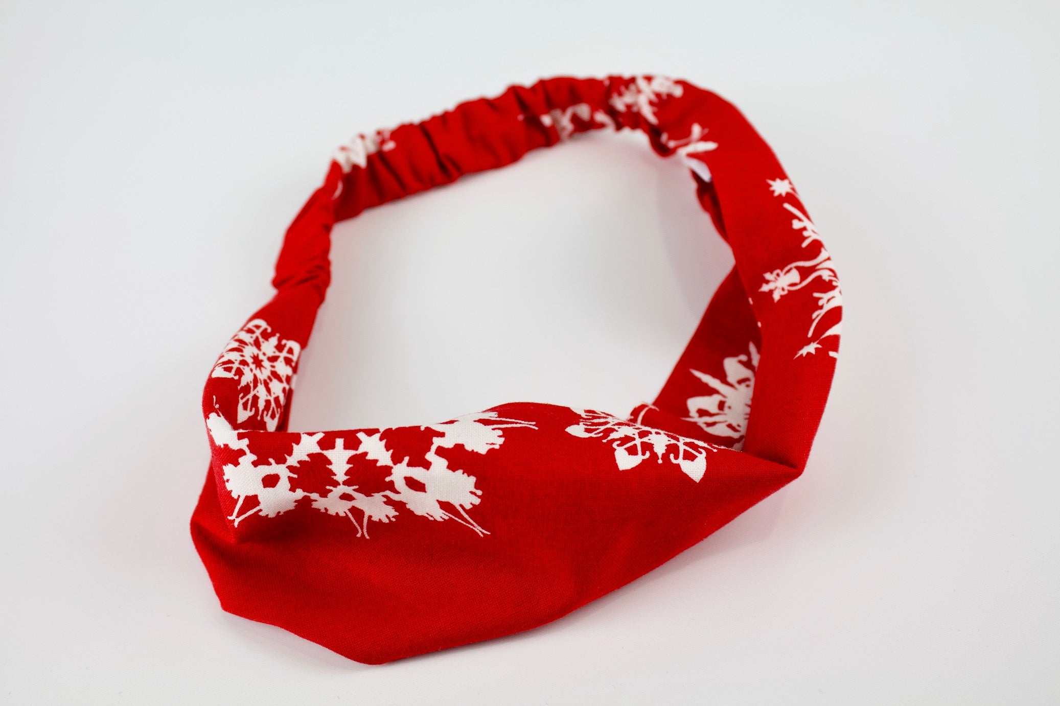 Red Snowflake Headband-The Blue Peony-Category_Headband,Color_Red,Color_White,Department_Personal Accessory,Style_Straight,Theme_Winter