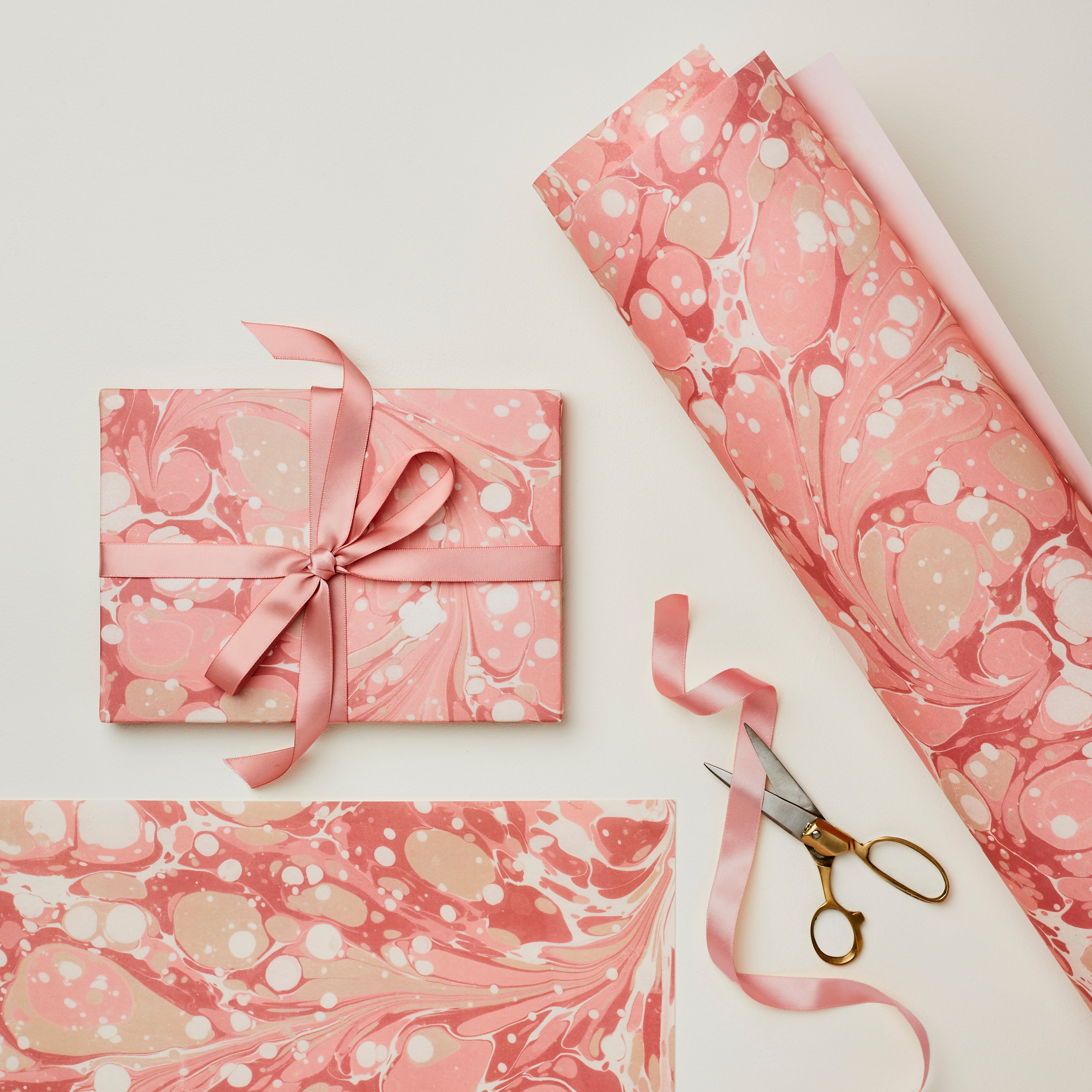Pink Marble Patterned Wrapping Paper