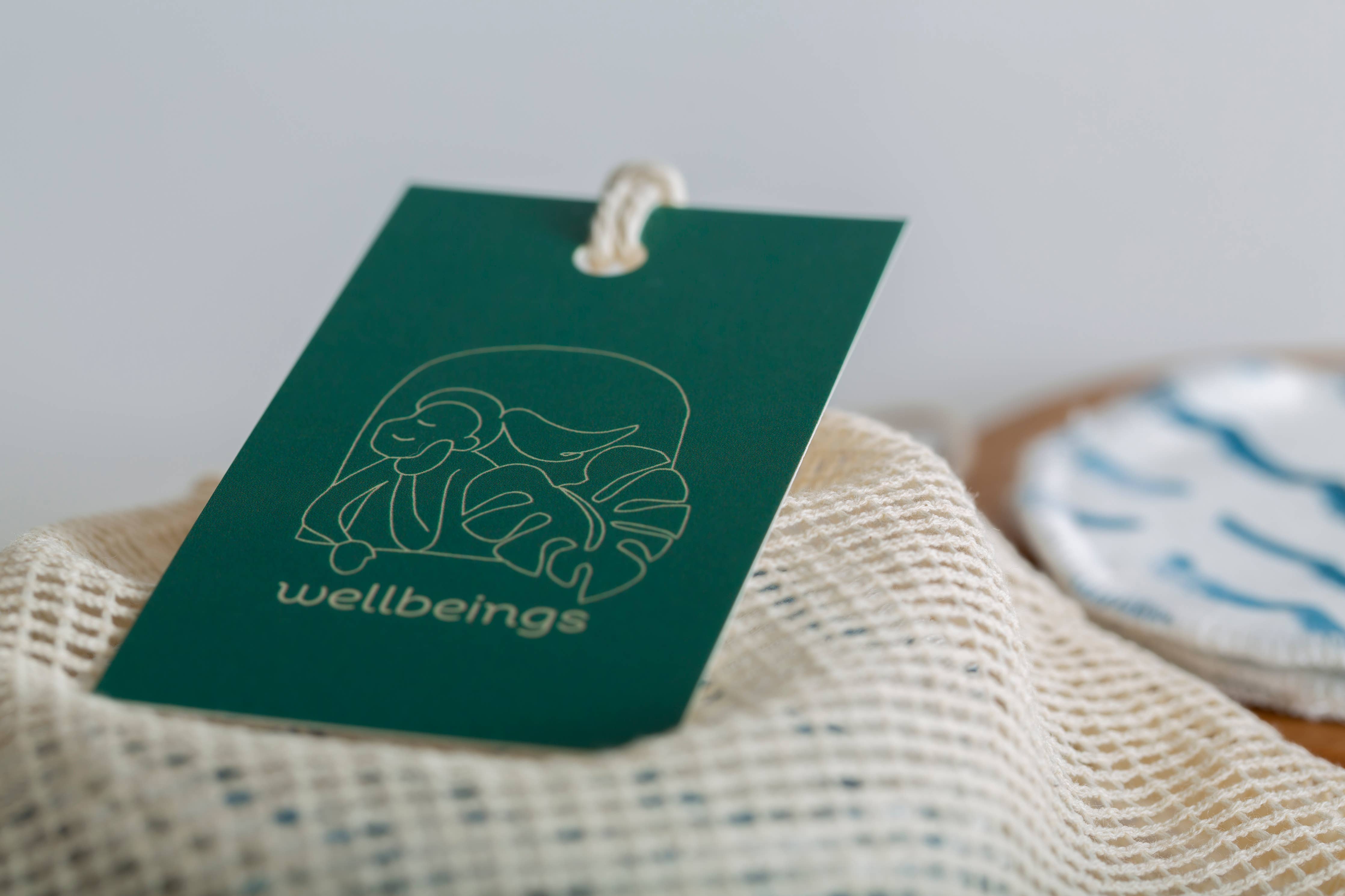 Cotton Facial Rounds | Set of 7 + Wash Bag | Leafy Monstera