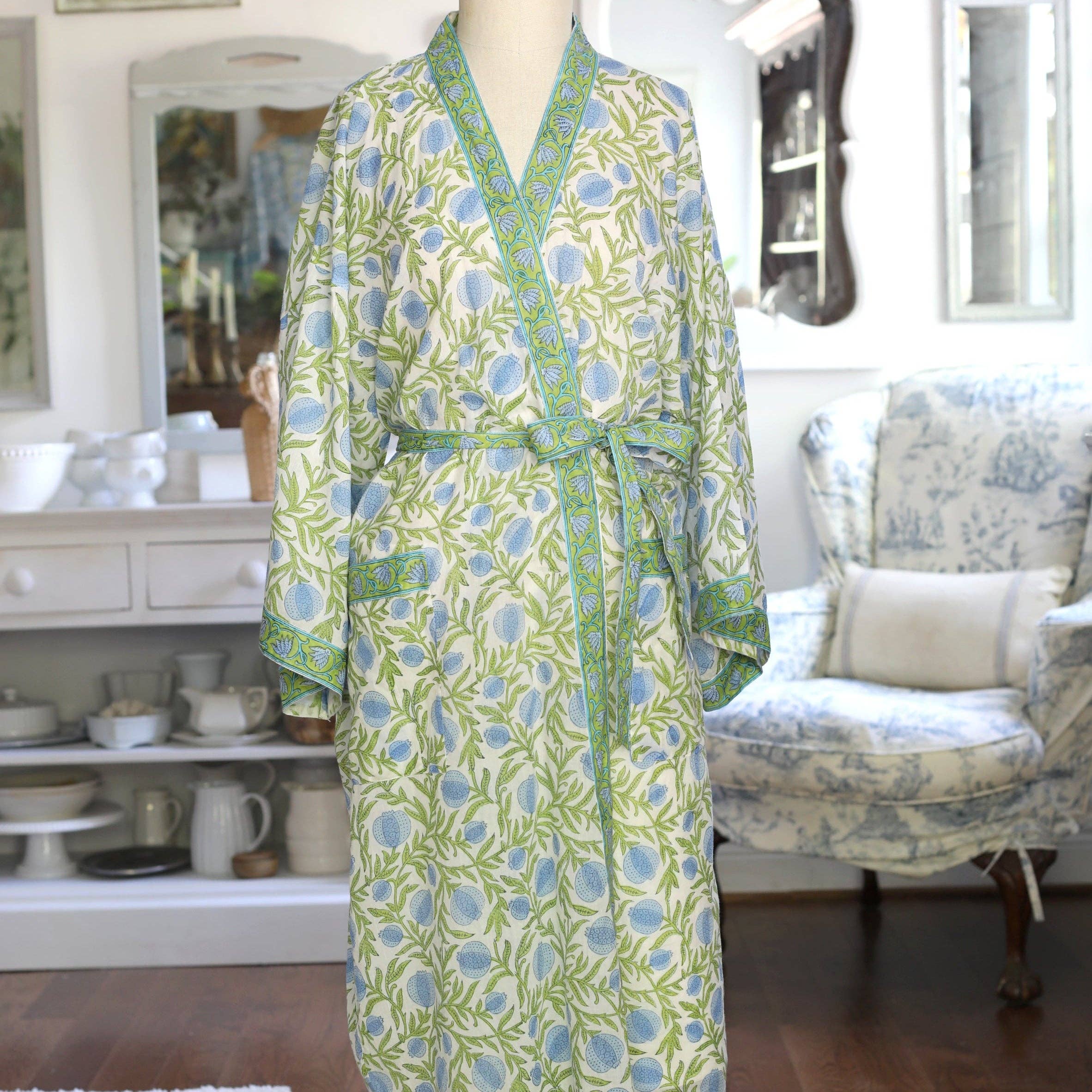 Kimono Robe, Pomegranate Blue