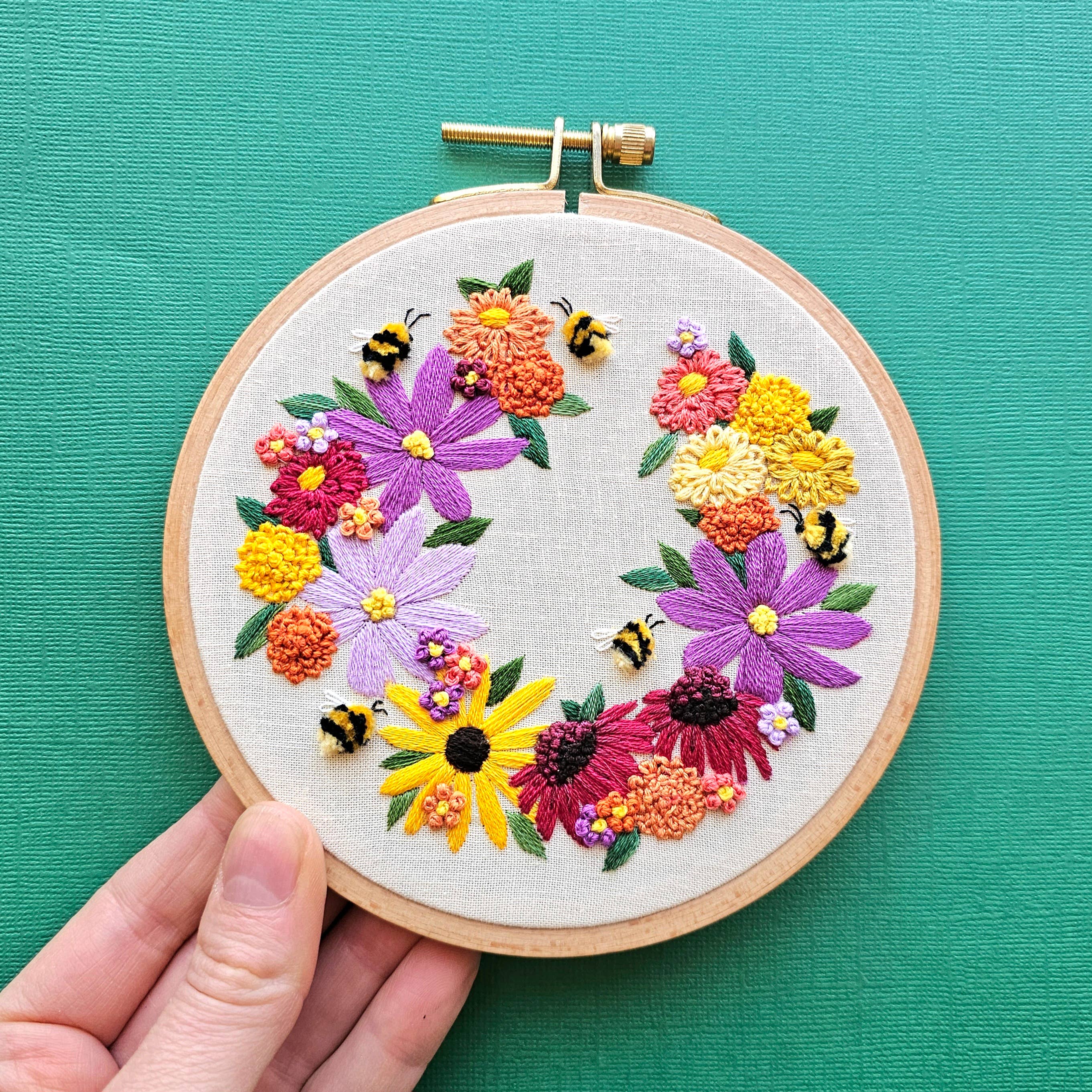 Bumblebee Bouquet Embroidery Kit