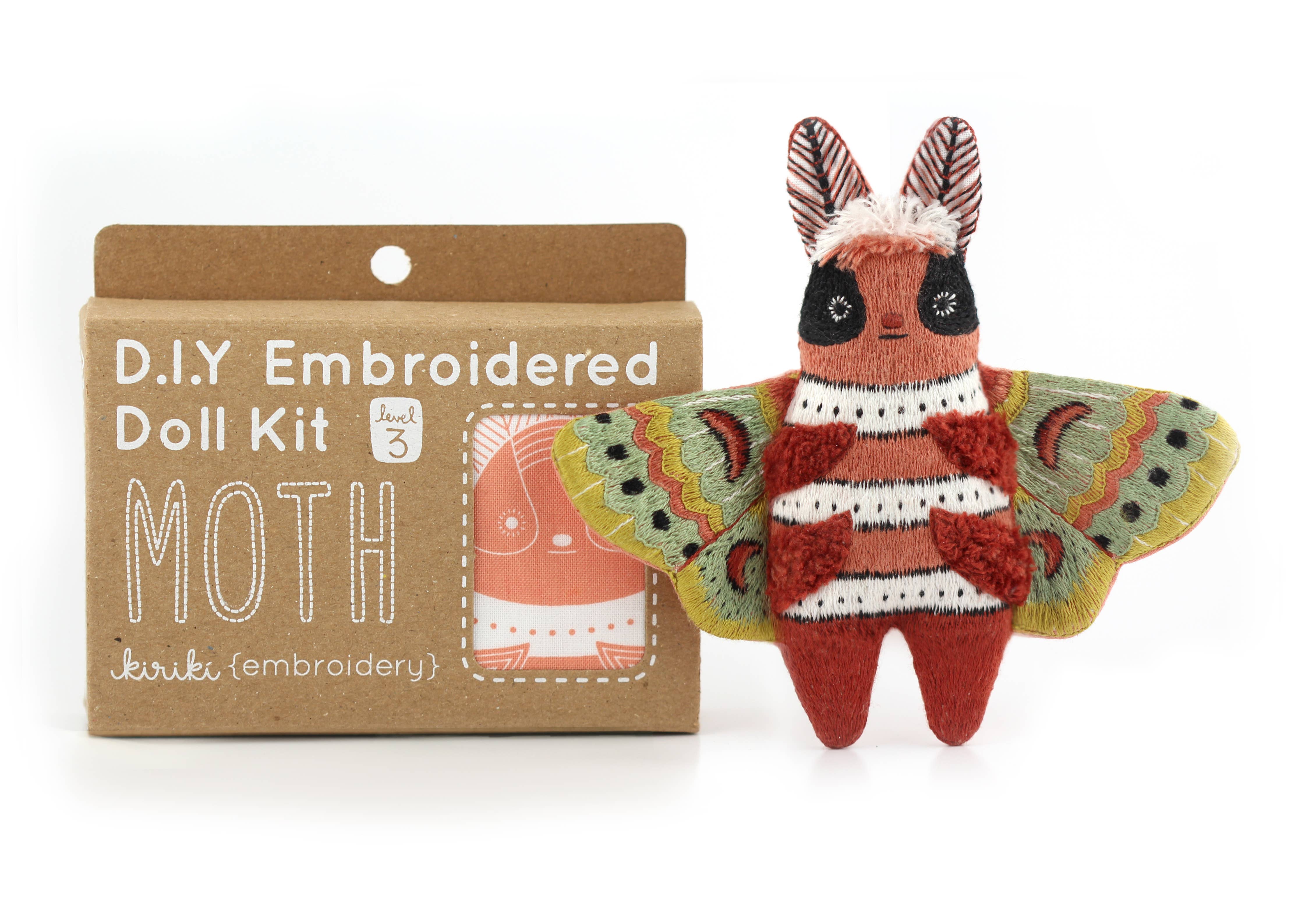 Moth Embroidered Doll Kit