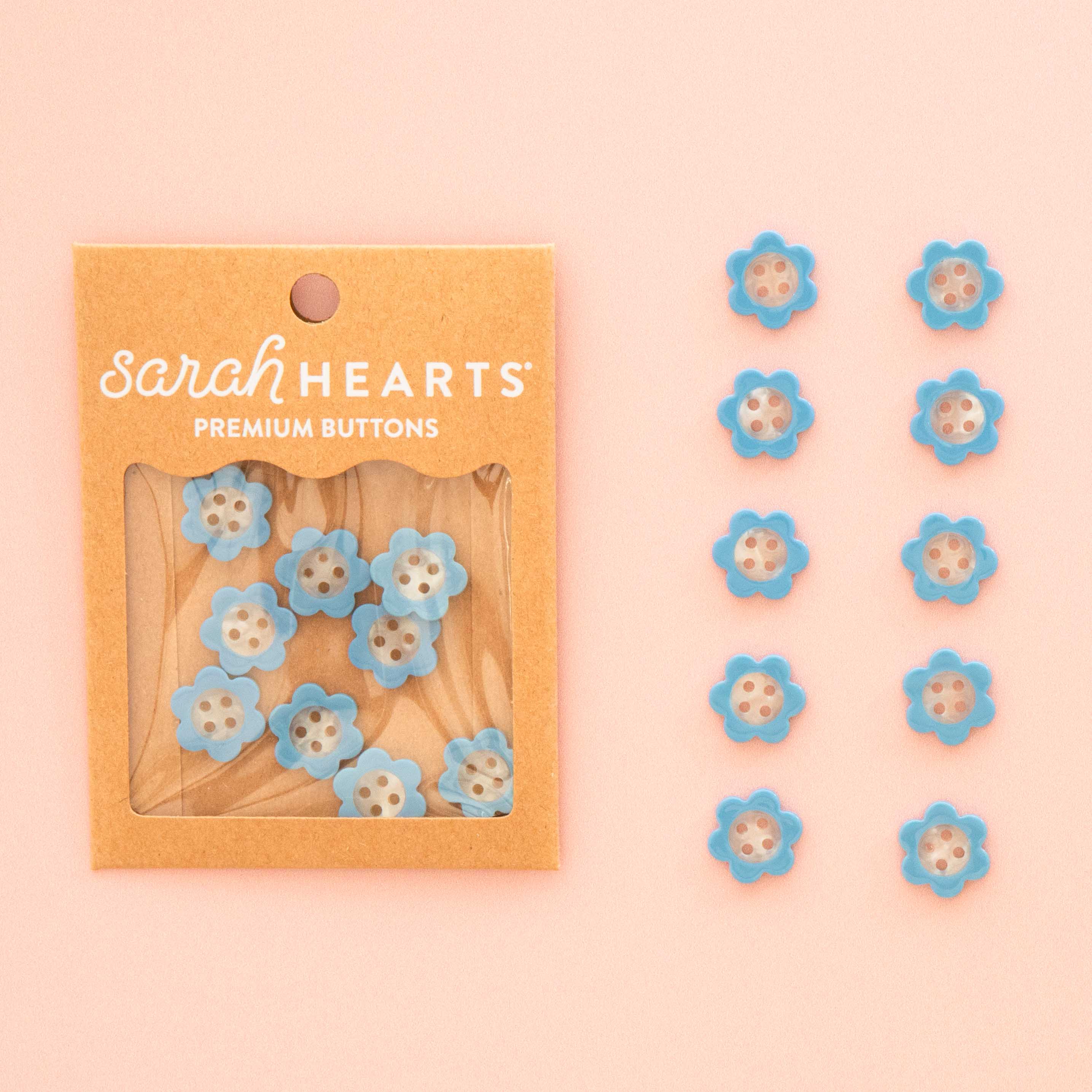 Blue Daisy Small 5/8" Buttons
