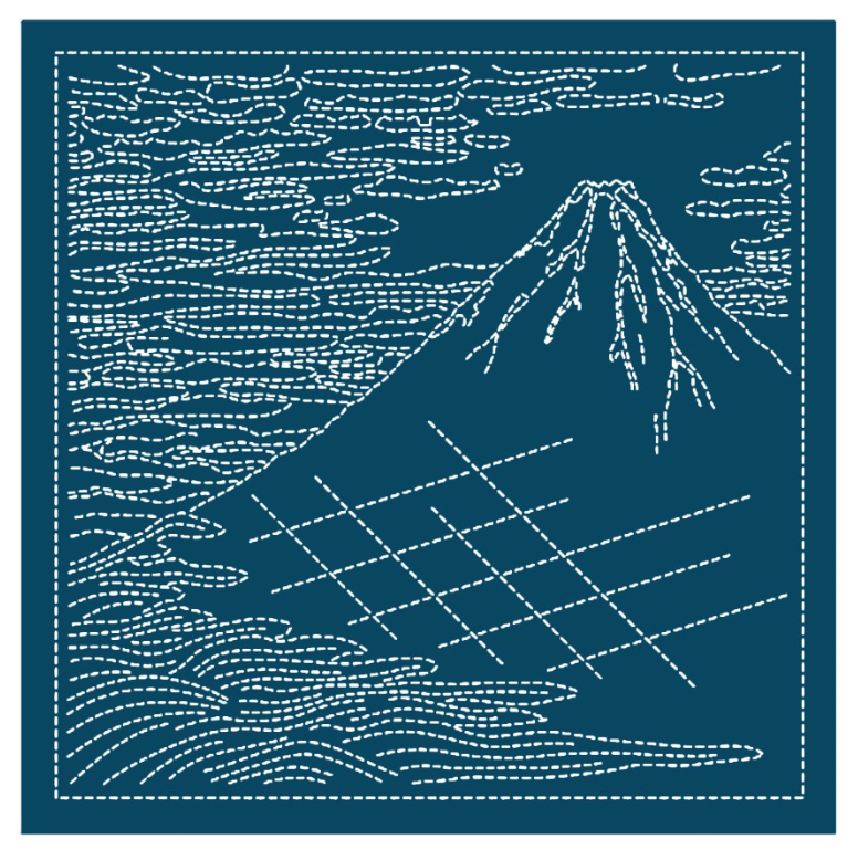 36 Views of Mt Fuji: Red Fuji Sashiko Sampler