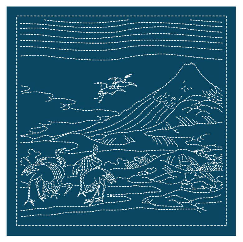 36 Views of Mt. Fuji: Seven Cranes Sashiko Sampler