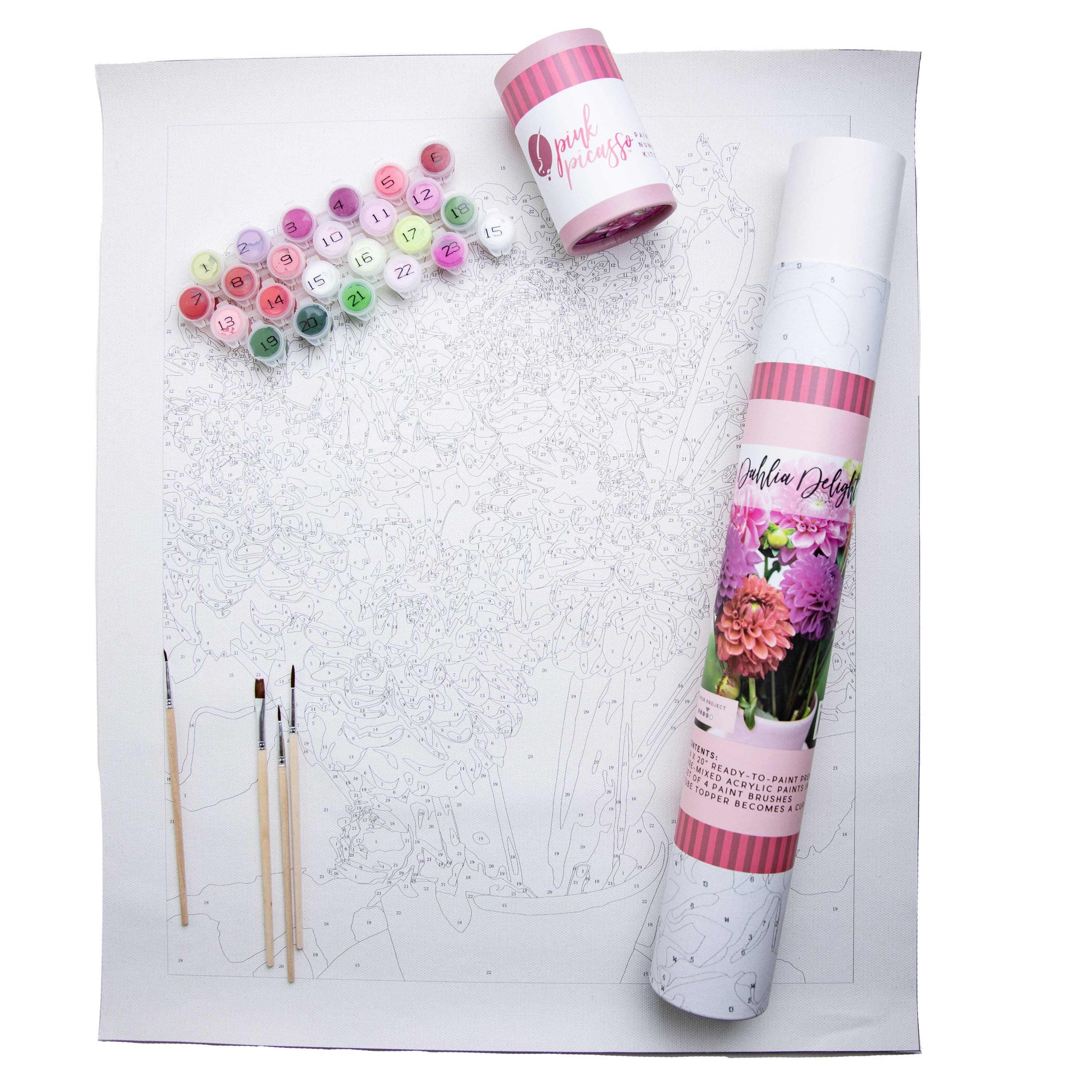 Dahlia Delight Paint by Number Kit