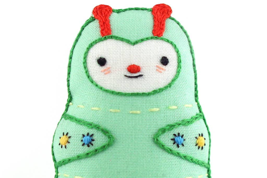 Caterpillar Embroidered Doll Kit