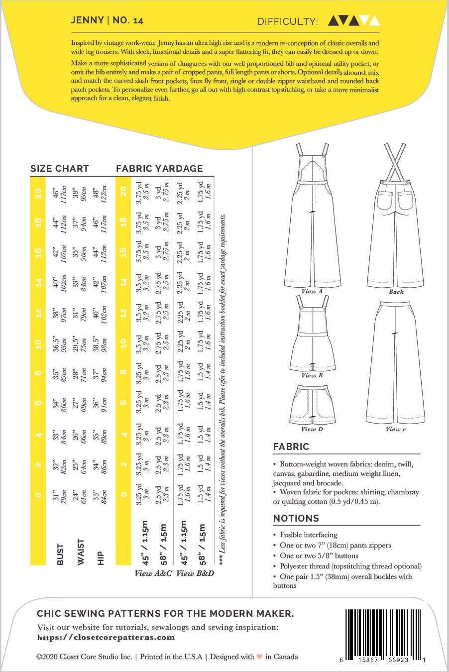 Jenny Overalls + Trouser Sewing Pattern