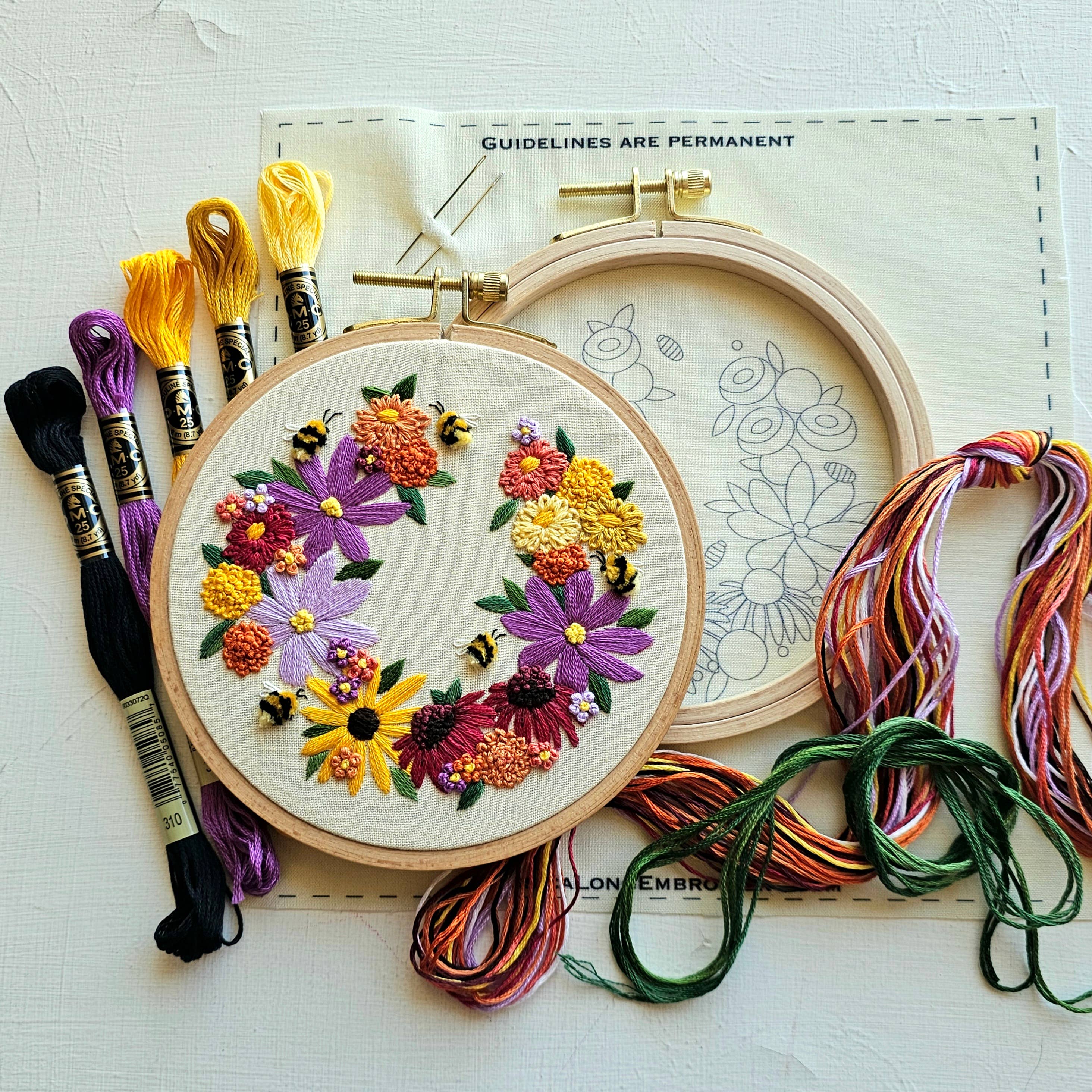 Bumblebee Bouquet Embroidery Kit
