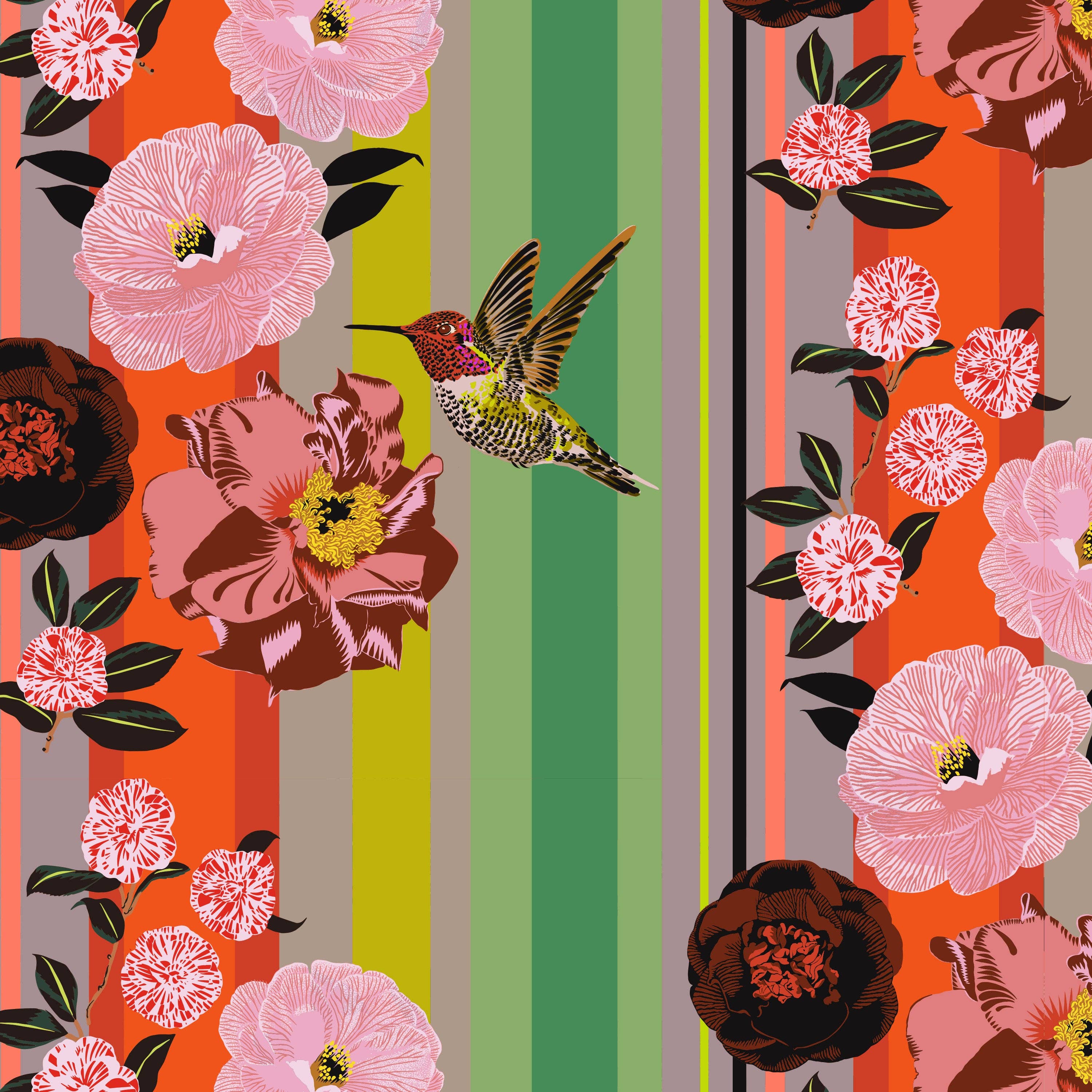 Camellia Stripe Wrapping Paper