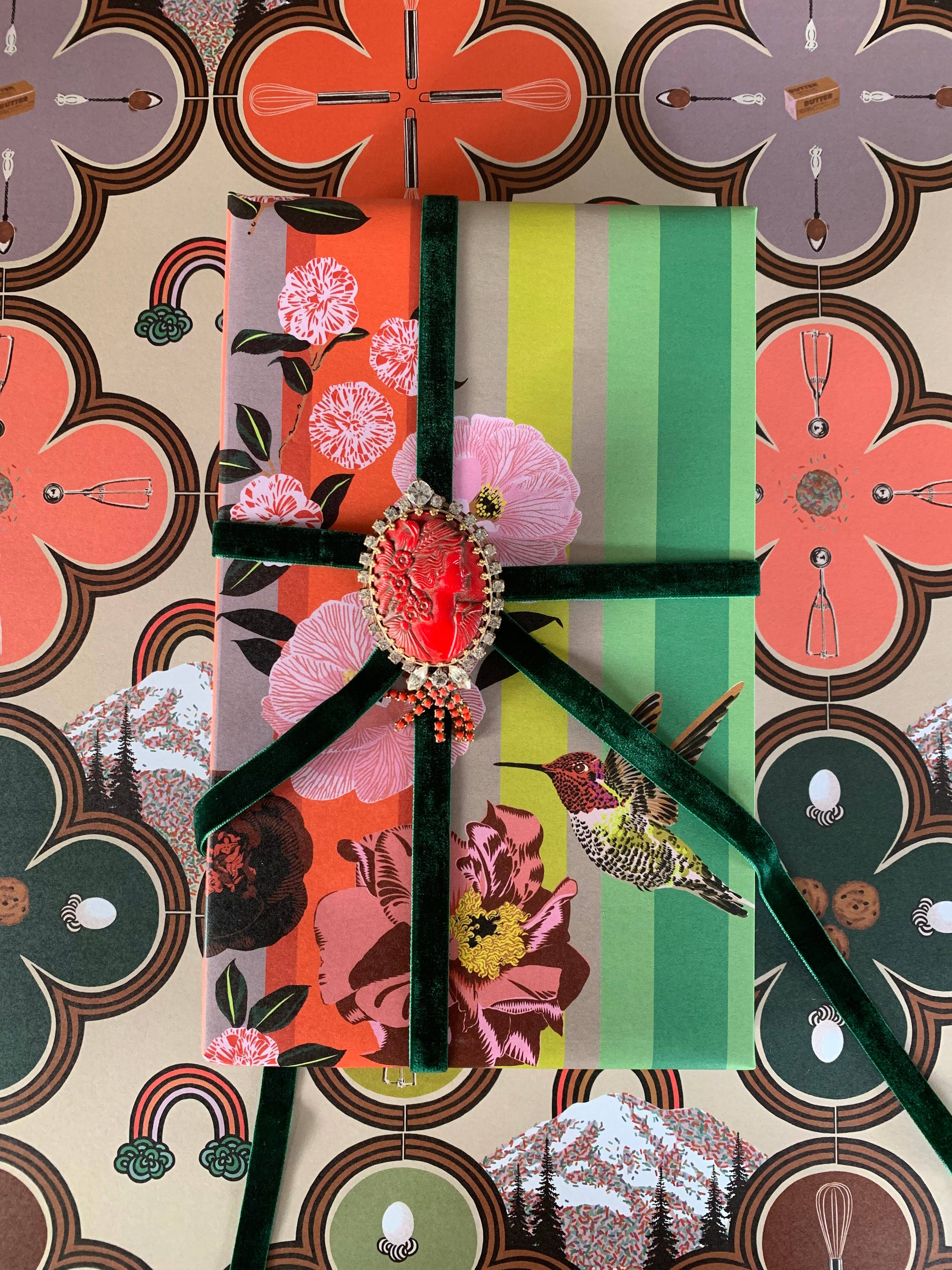 Camellia Stripe Wrapping Paper
