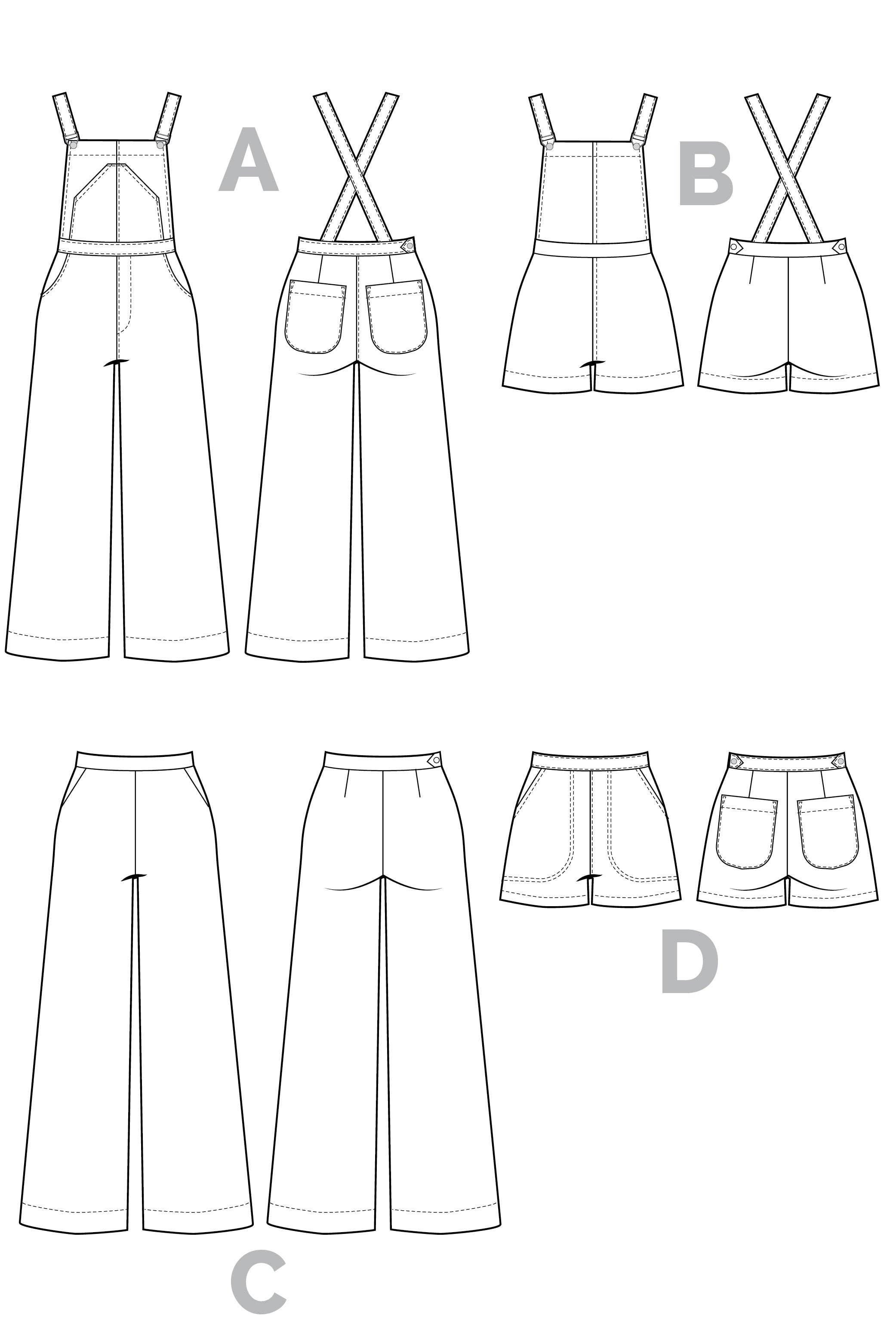Jenny Overalls + Trouser Sewing Pattern