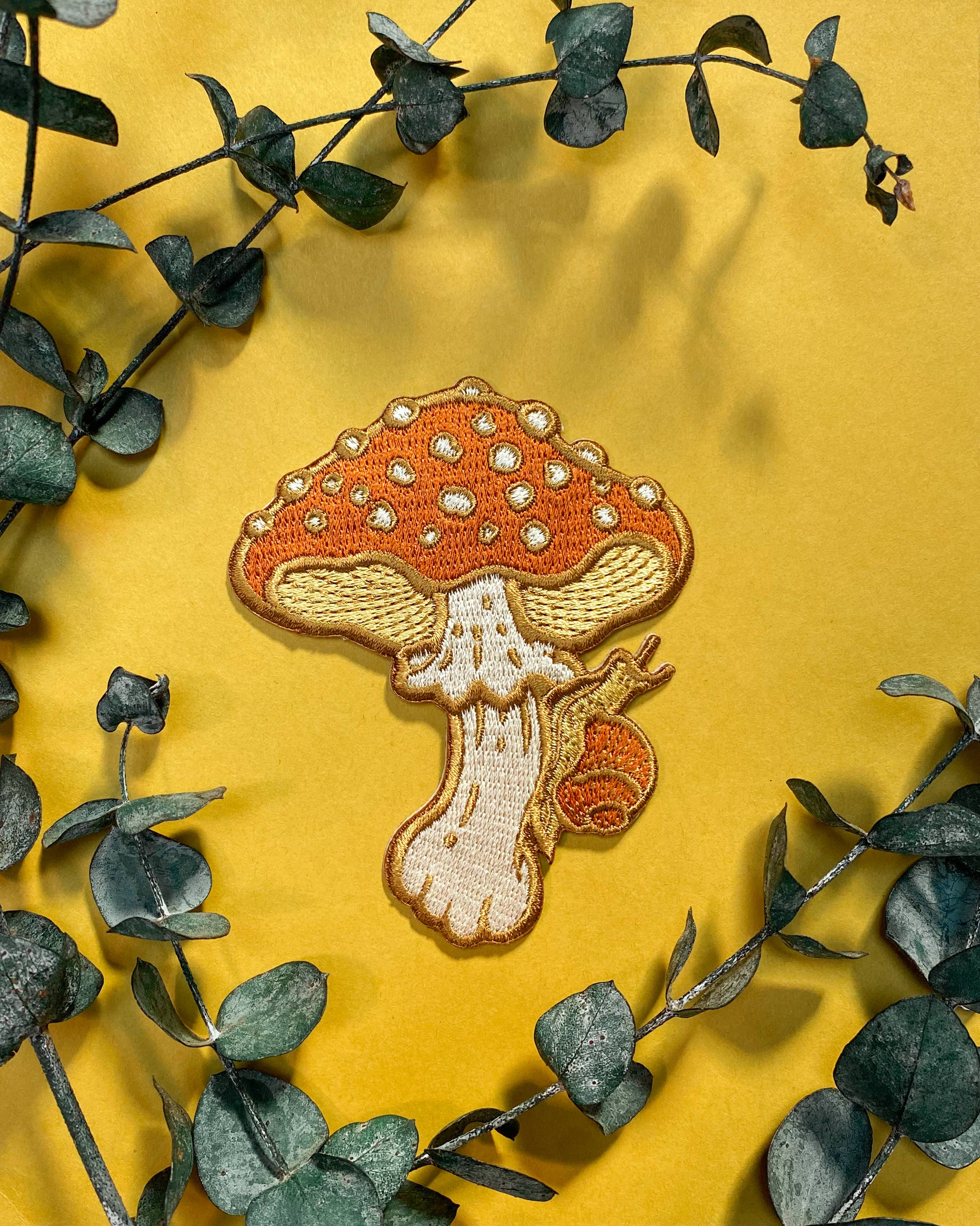 Iron on Patch: Mushroom and Snail