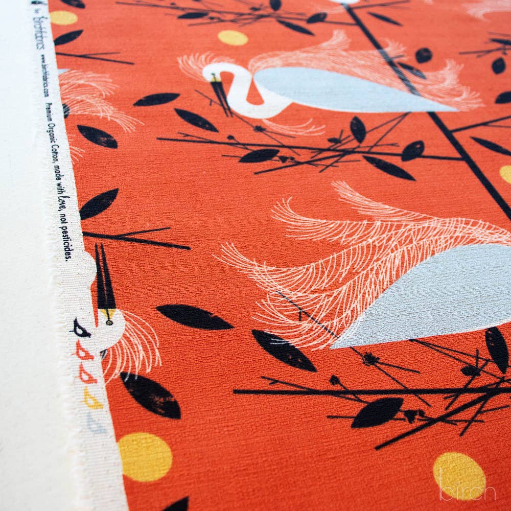 Snowy Egret Barkcloth