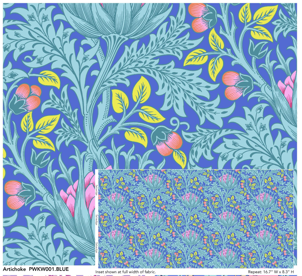 Artichoke / Blue by Kaffe Fassett x William Morris & Co.