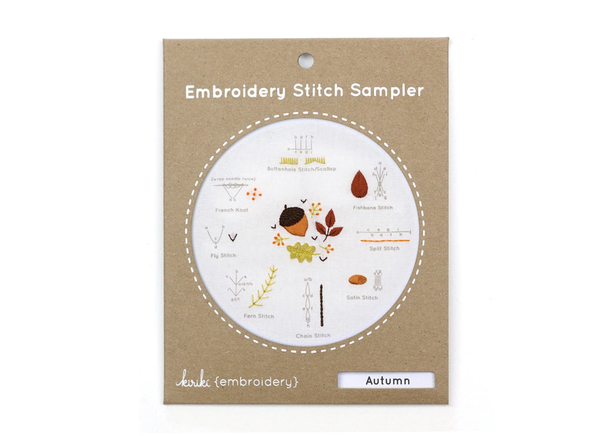 Autumn Embroidery Stitch Sampler