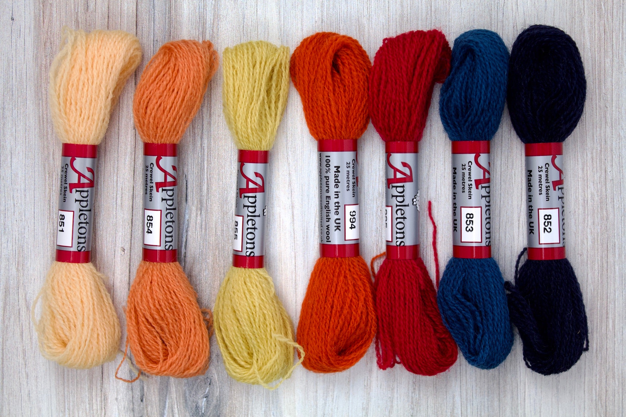 Individual Appletons Crewel Wool Skeins from the Basics Colorway