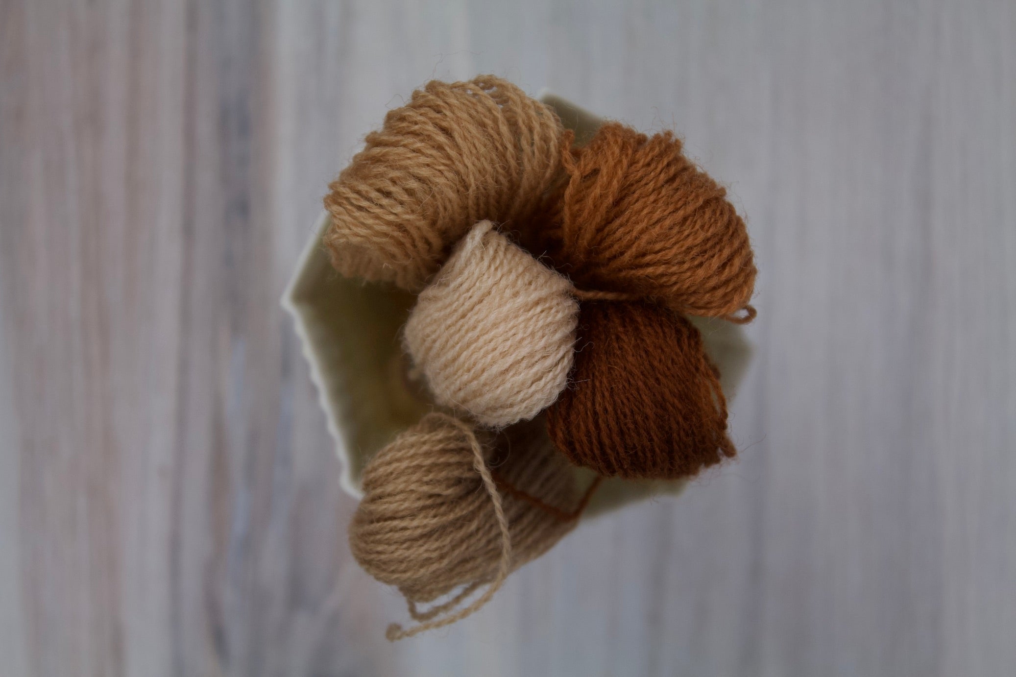 Individual Appletons Crewel Wool Skeins from the Biscuit Brown Colorway