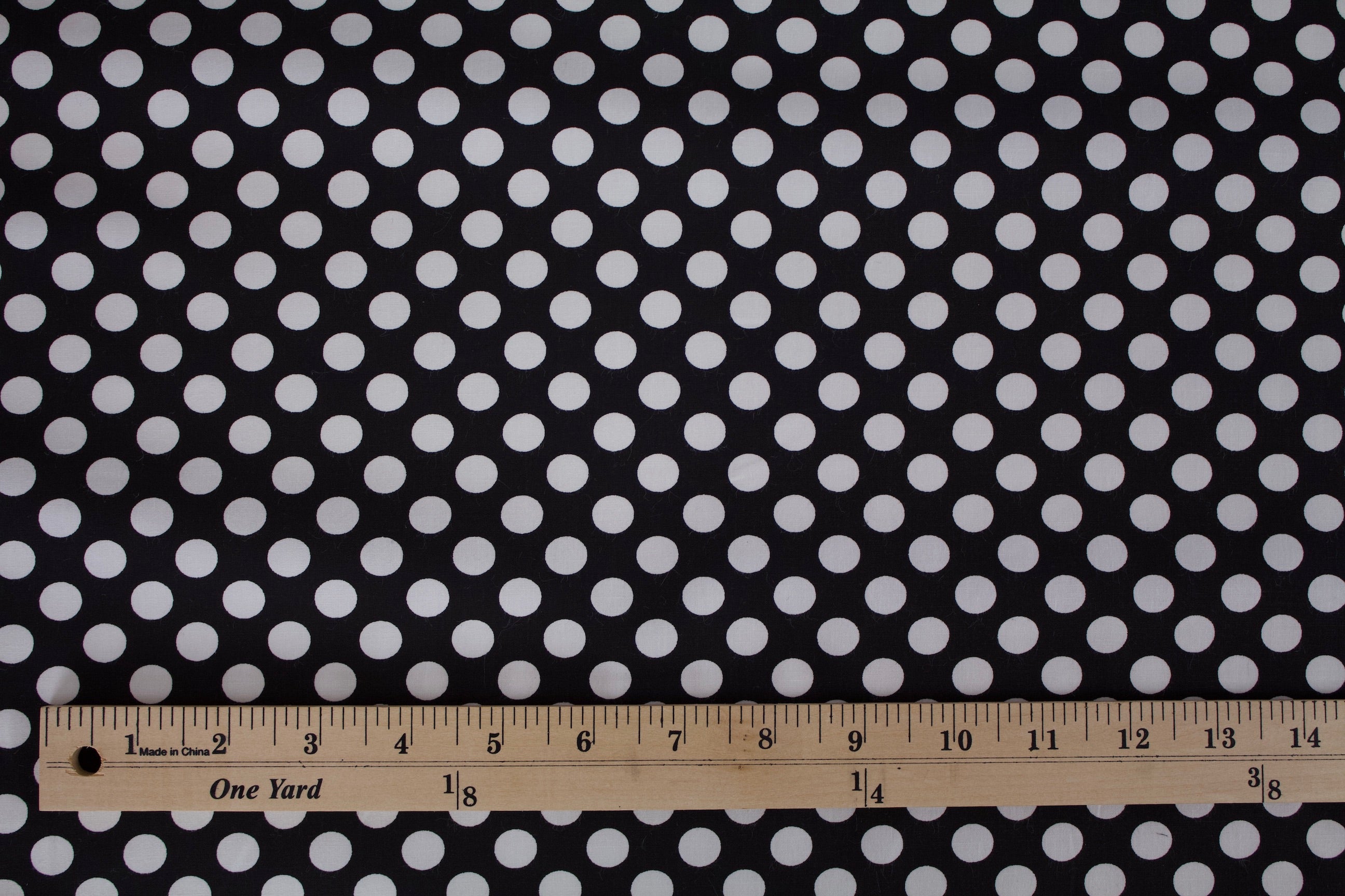 Black and White Polka Dot Cotton Poplin