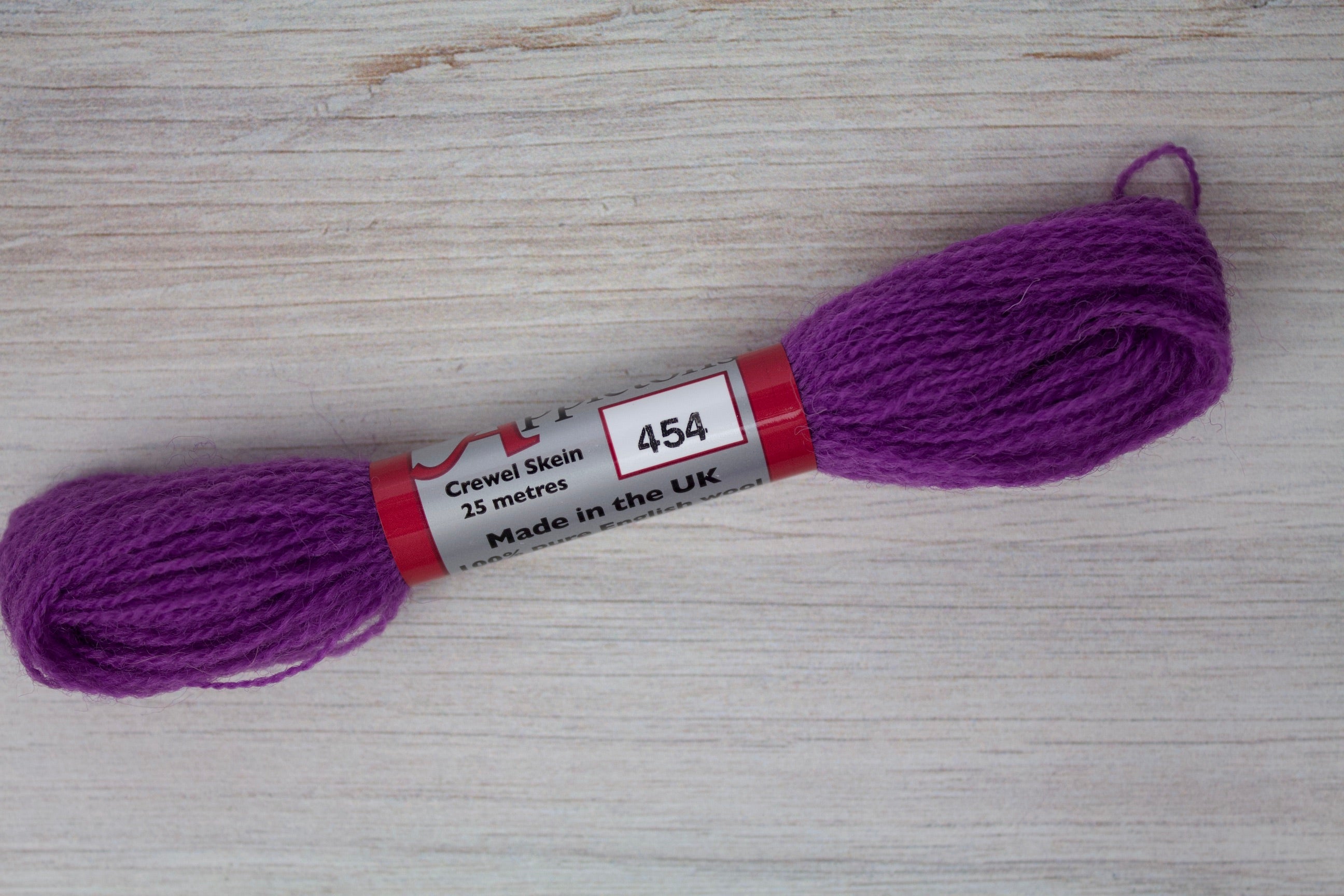 Individual Appletons Crewel Wool Skeins from the Bright Mauve Colorway