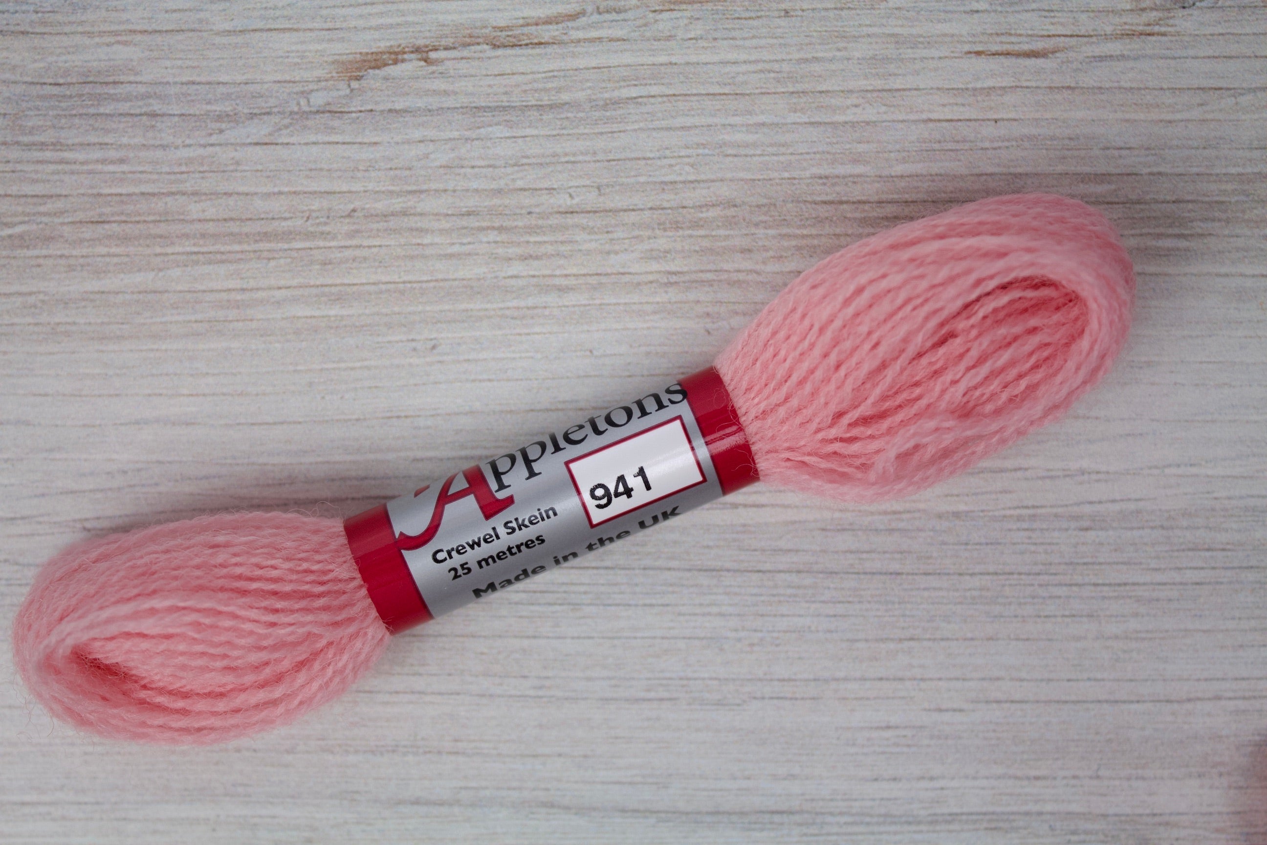 Individual Appletons Crewel Wool Skeins from the Bright Rose Pink Colorway