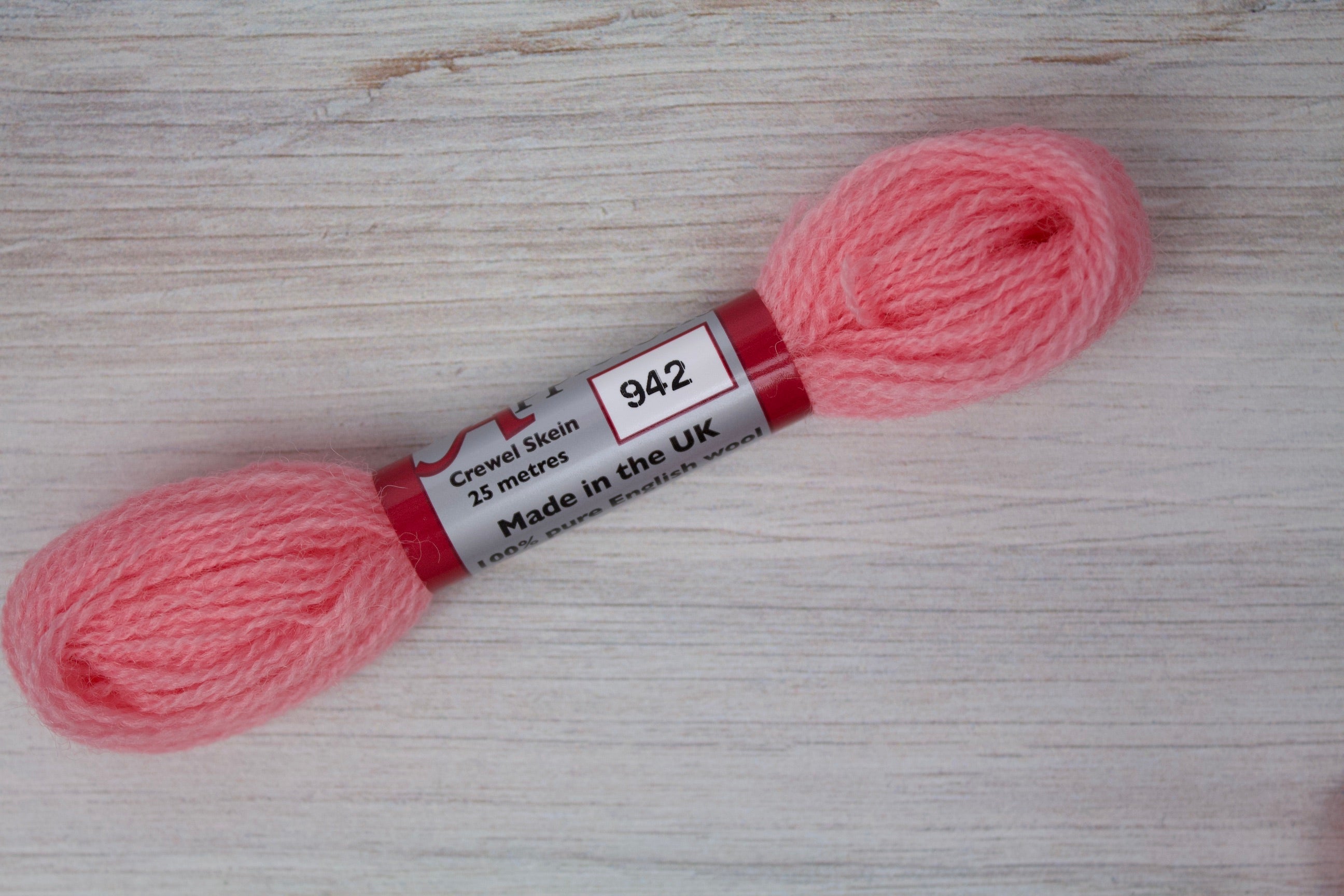 Individual Appletons Crewel Wool Skeins from the Bright Rose Pink Colorway