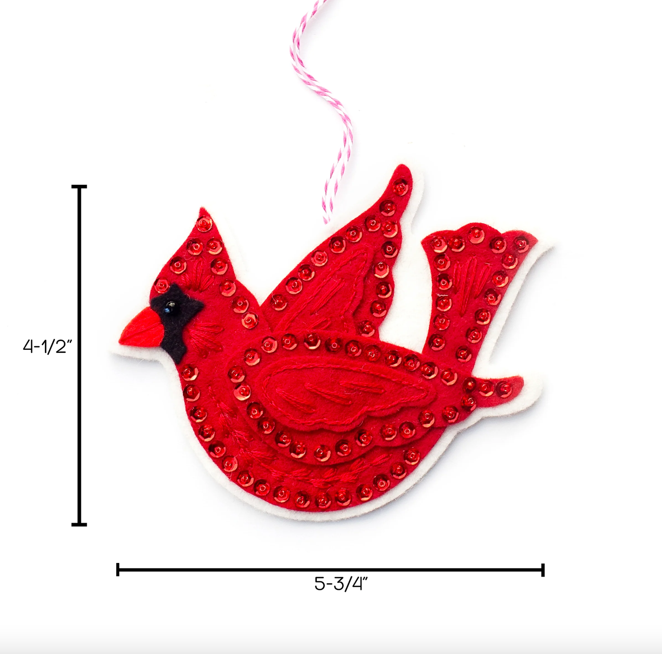 Cardinal and Bird House Wool Felt Ornament Kit