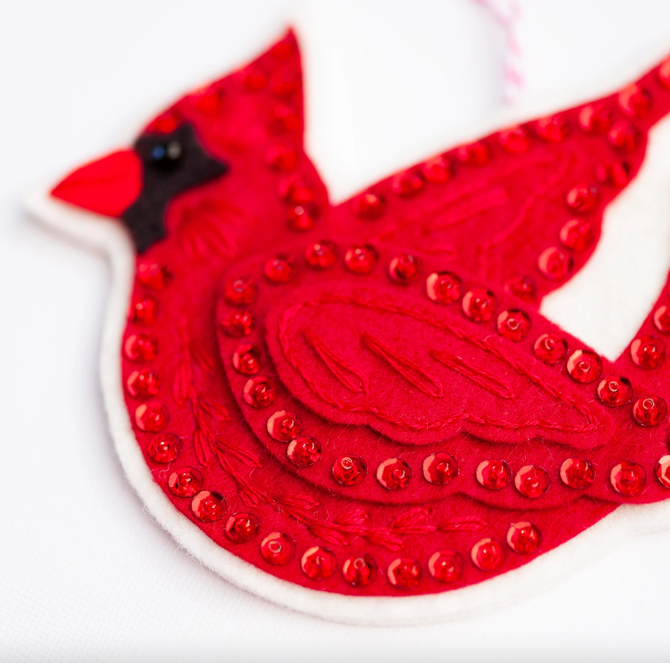 Cardinal and Bird House Wool Felt Ornament Kit