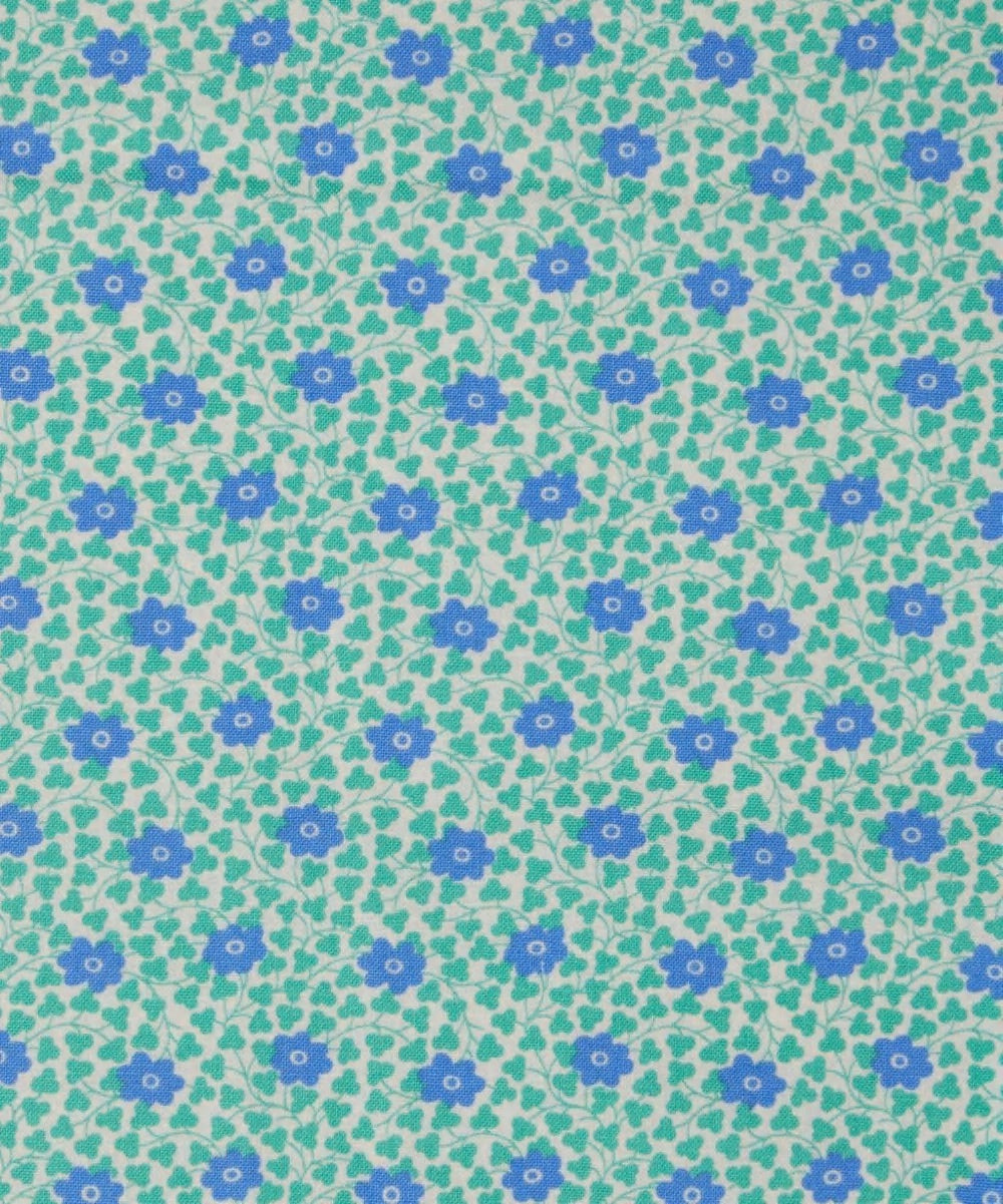 Chelsea Flower by Liberty Fabrics in Blue Green