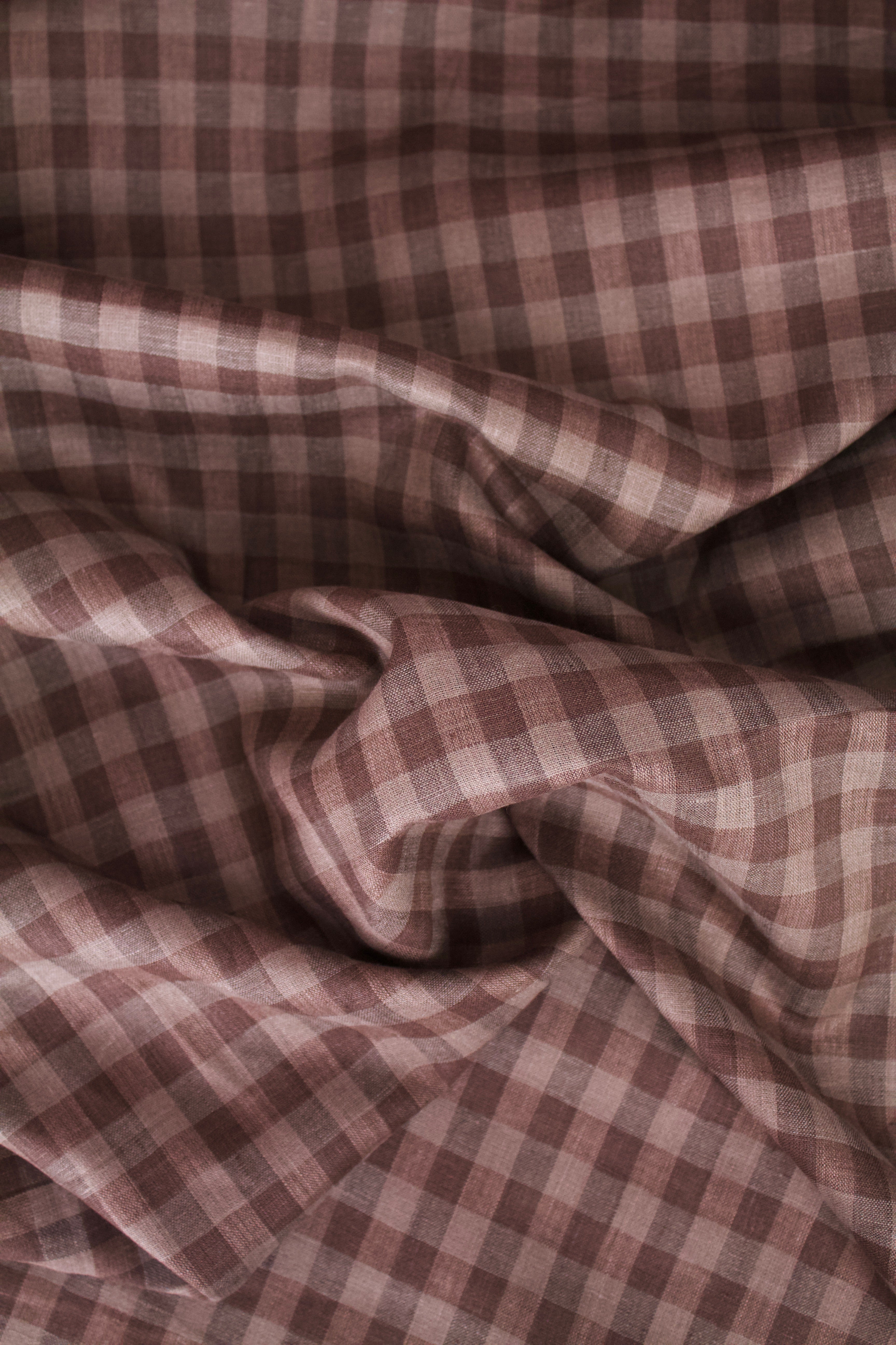 Chocolate Check Italian Linen