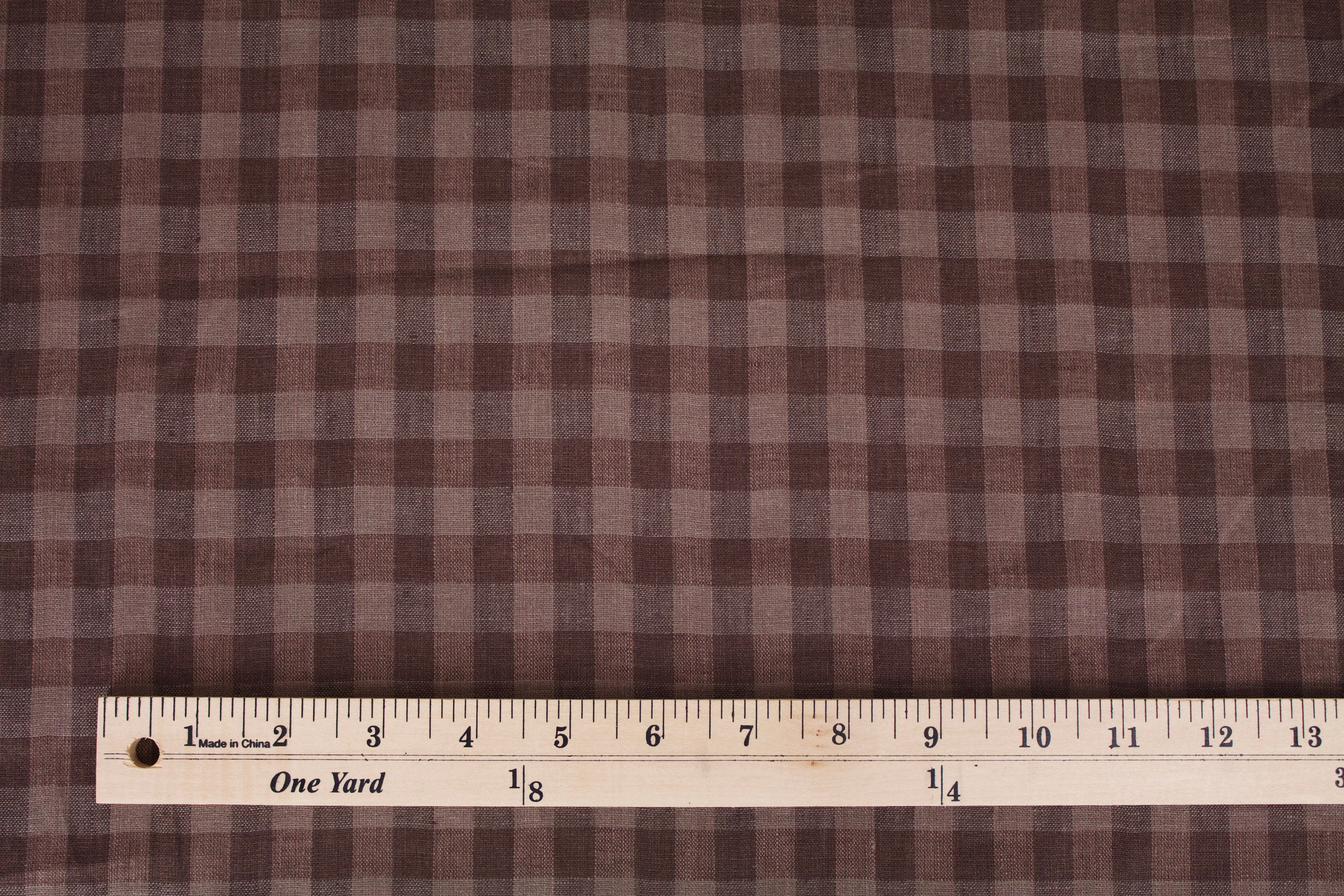 Chocolate Check Italian Linen