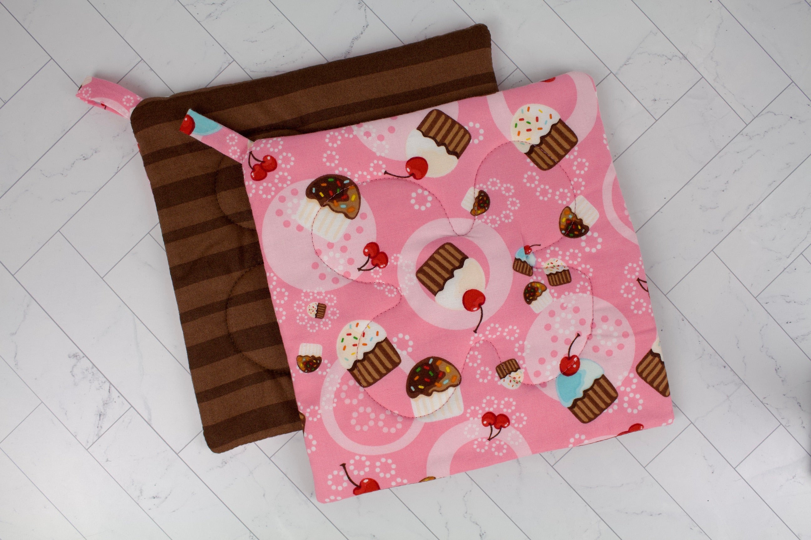 Chocolate Cherry Cupcakes Potholder