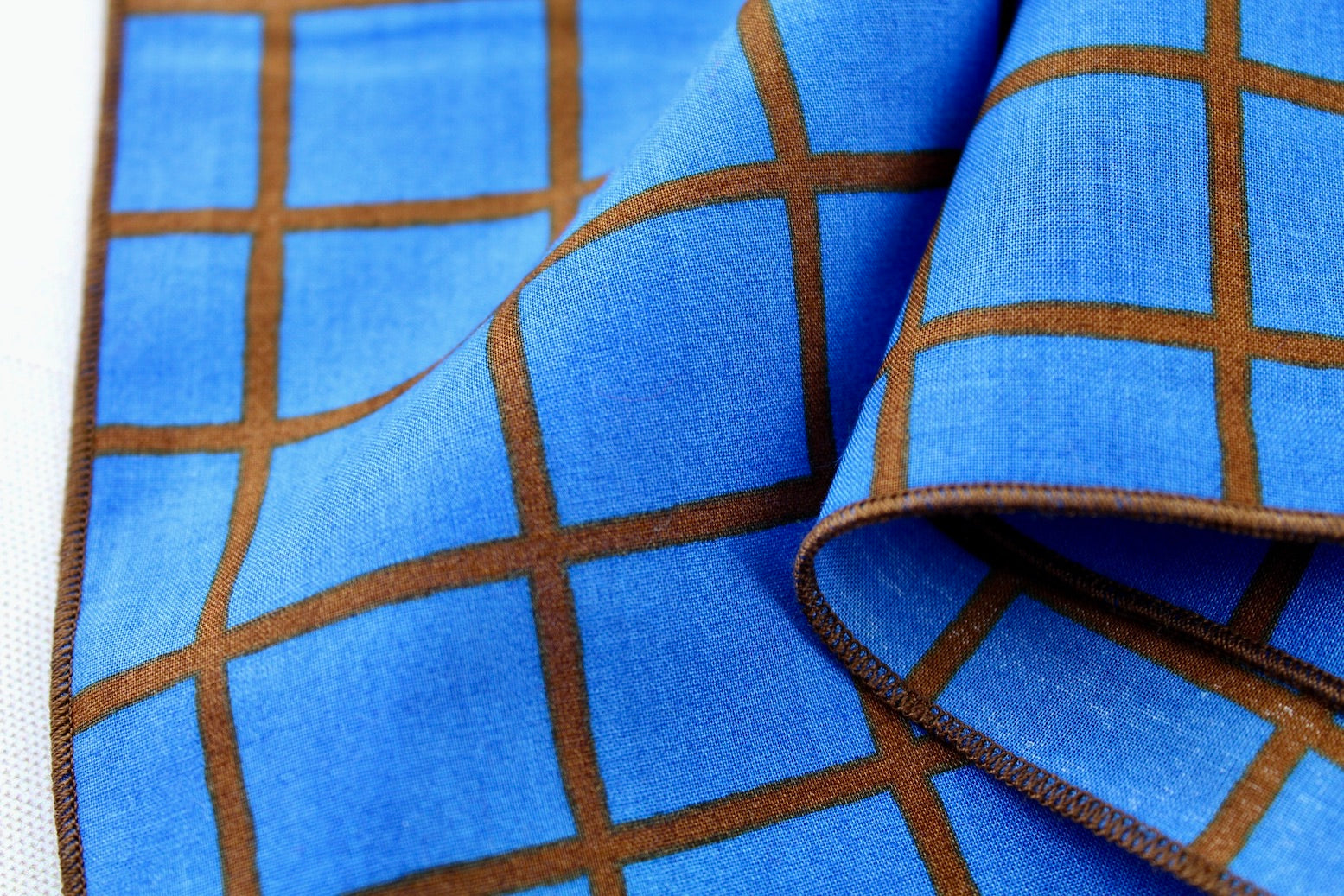 Chocolate Windowpane Organic Cotton Lawn Kerchief