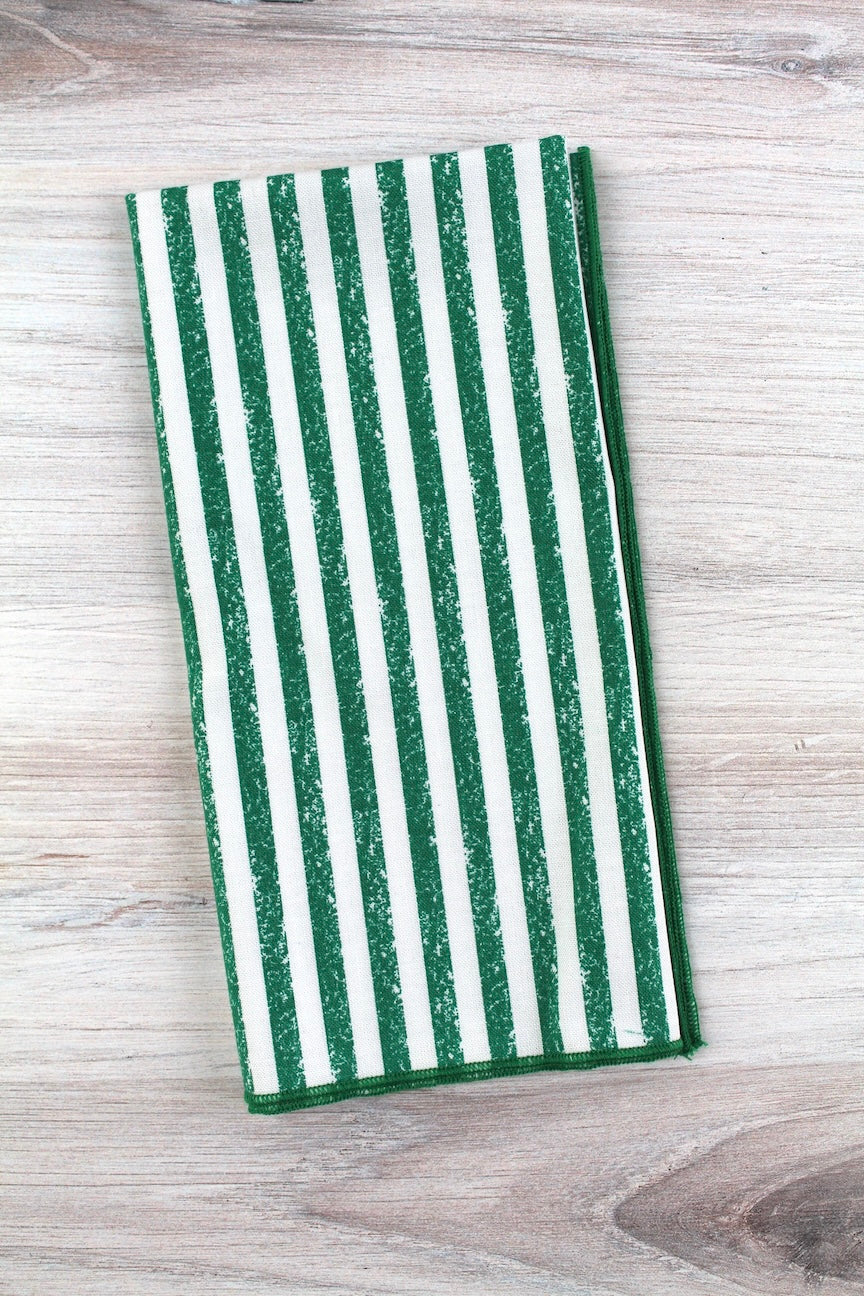 Crayon Stripe Napkins in Green