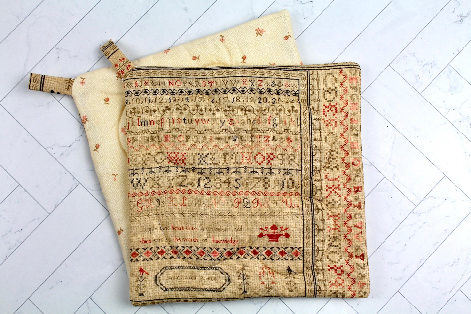 Cross Stitch Sampler Potholder