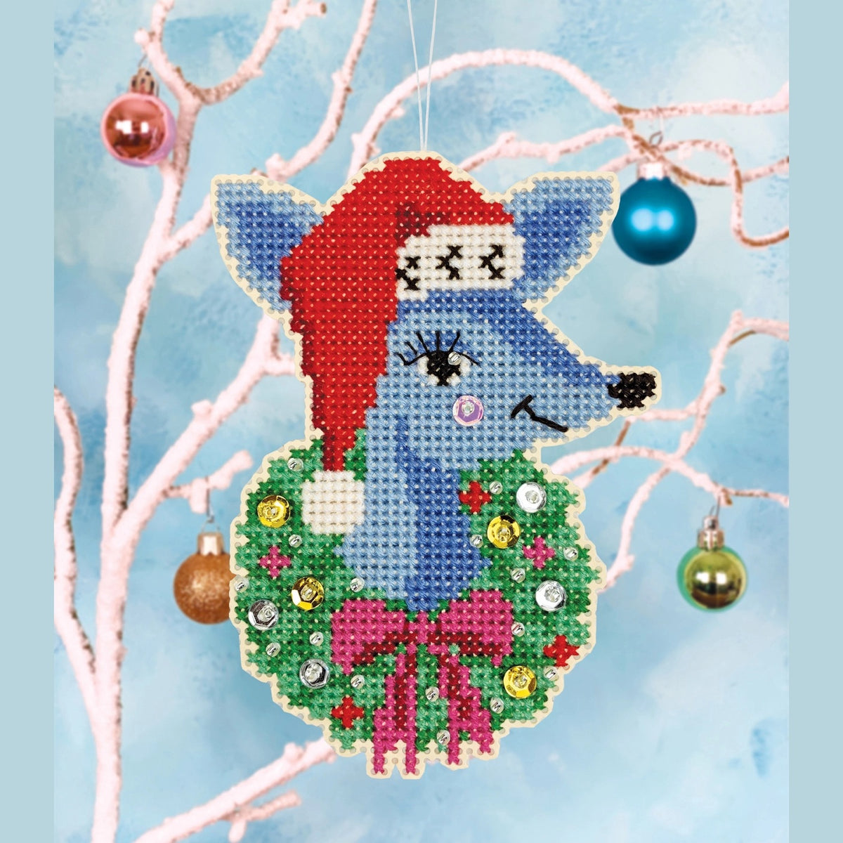 Reindeer DIY cross stitch ornament kit – Canadian Stitchery