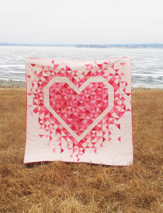 Exploding Heart Baby Quilt Exploding Heart Quilt Pattern — The Blue Peony