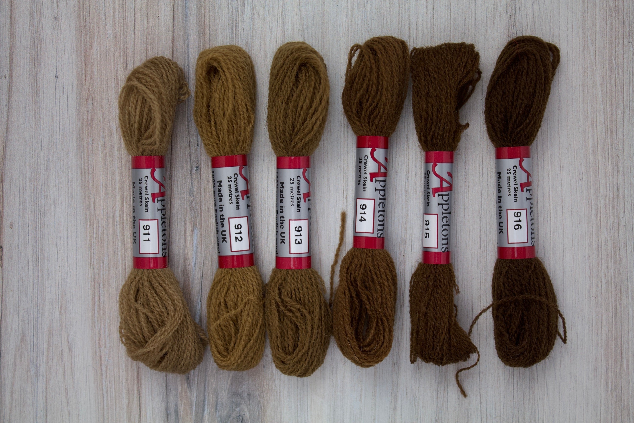 Individual Appletons Crewel Wool Skeins from the Fawn Colorway