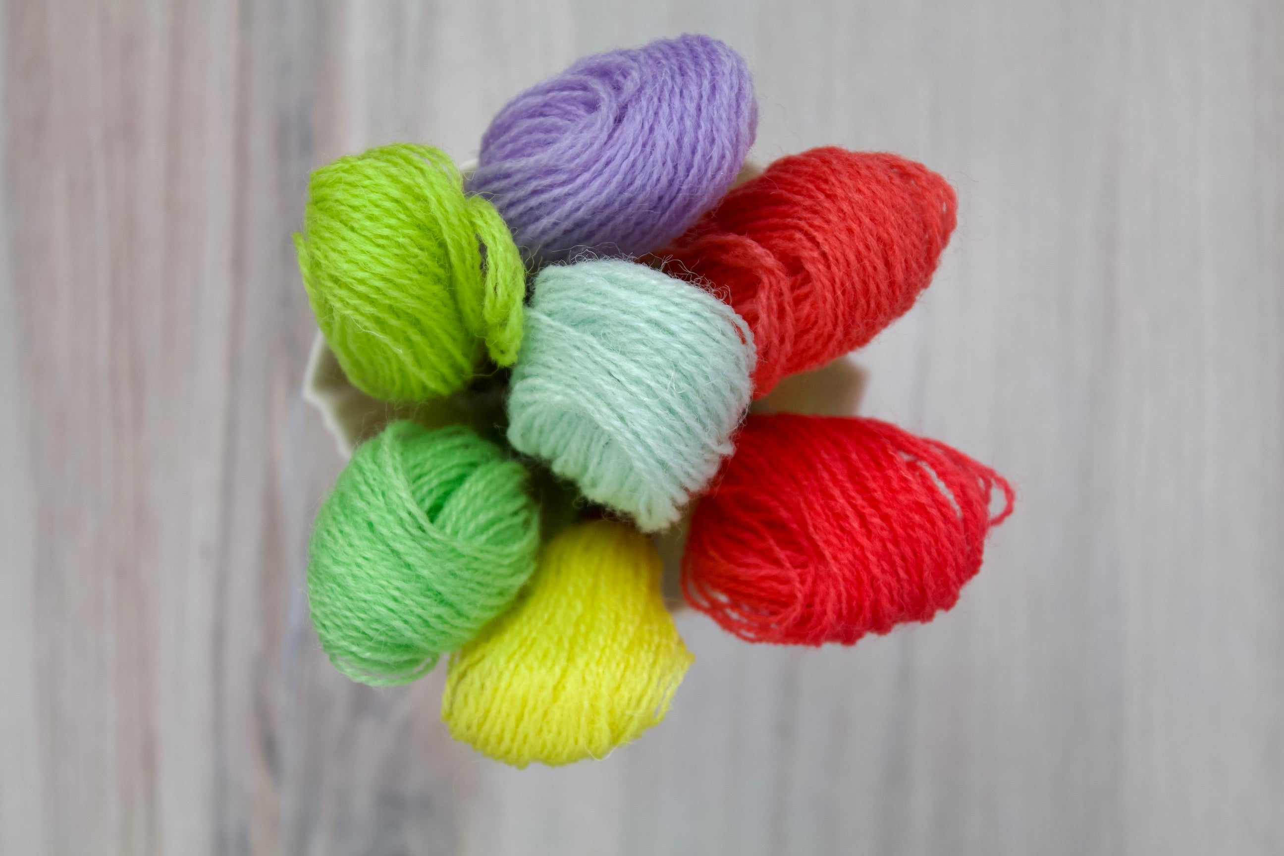 Individual Appletons Crewel Wool Skeins from the Fizzy Sherbet Colorway