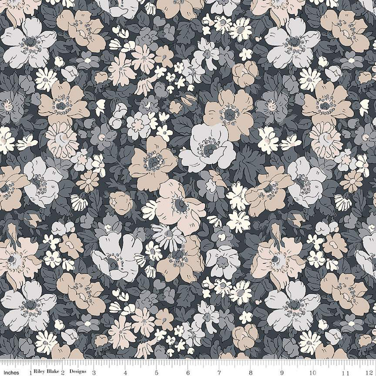 Cosmos Field A by Liberty Fabrics in Pebble