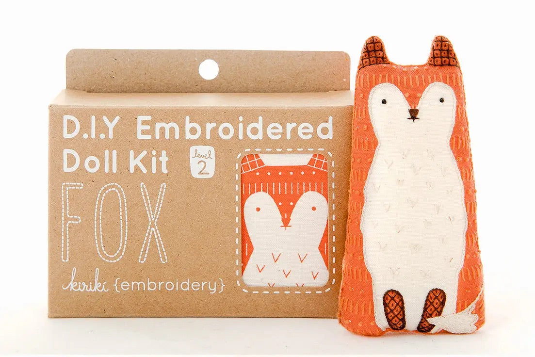 Fox Embroidered Doll Kit