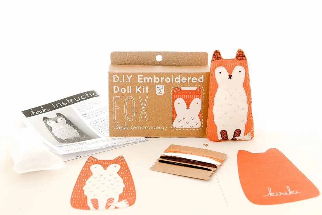 Fox Embroidered Doll Kit