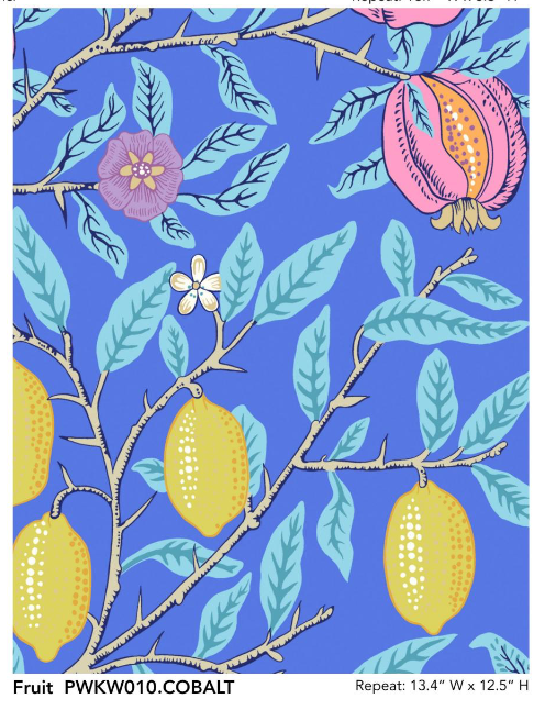 Fruit / Cobalt by Kaffe Fassett x William Morris & Co.